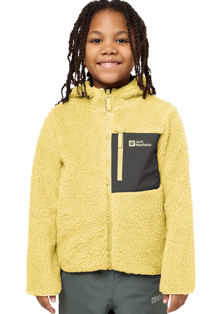 Jack Wolfskin Fleecejacke ICE CURL HOOD JACKET K mit Kapuze, aus Polyester-Fleece, in normaler Schnittform
