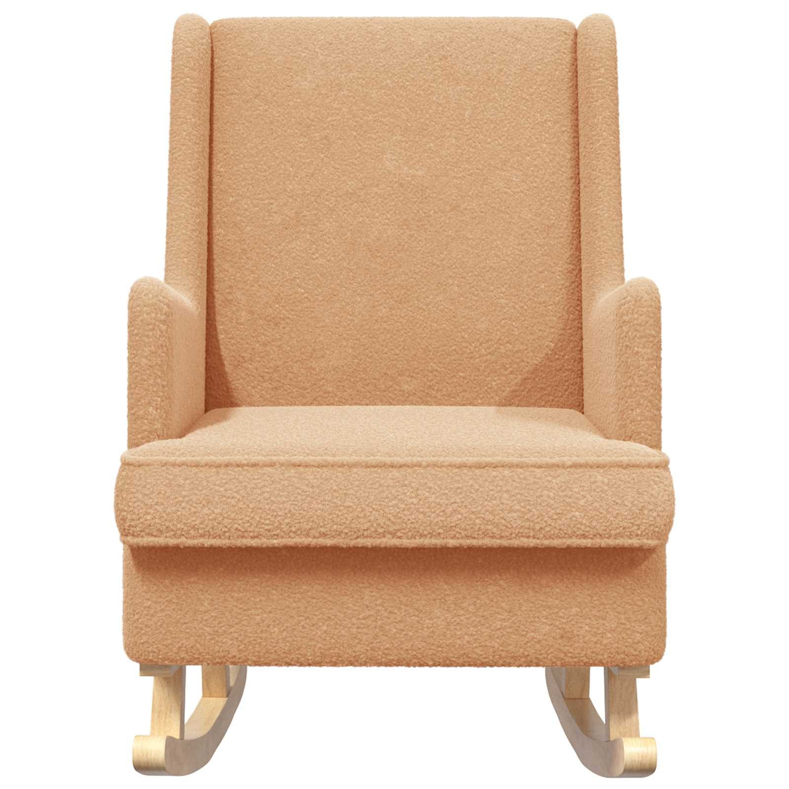 vidaXL Schaukelstuhl Schaukelstuhl Beige 62 x 80 x 85 cm Schafstoff (1 St)