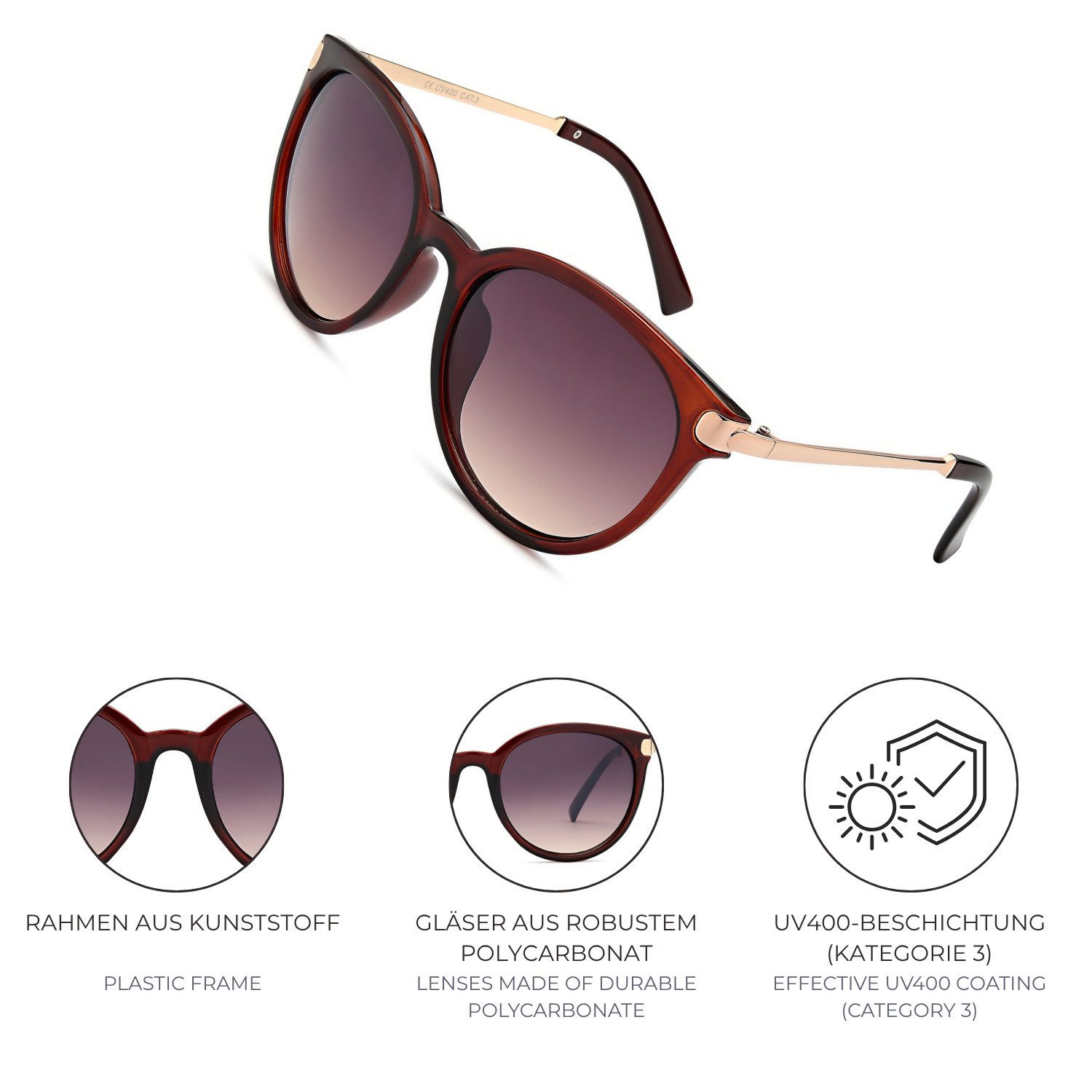 styleBREAKER Sonnenbrille Cat-Eye Sonnenbrille (1-St) – Bild 5 von 5