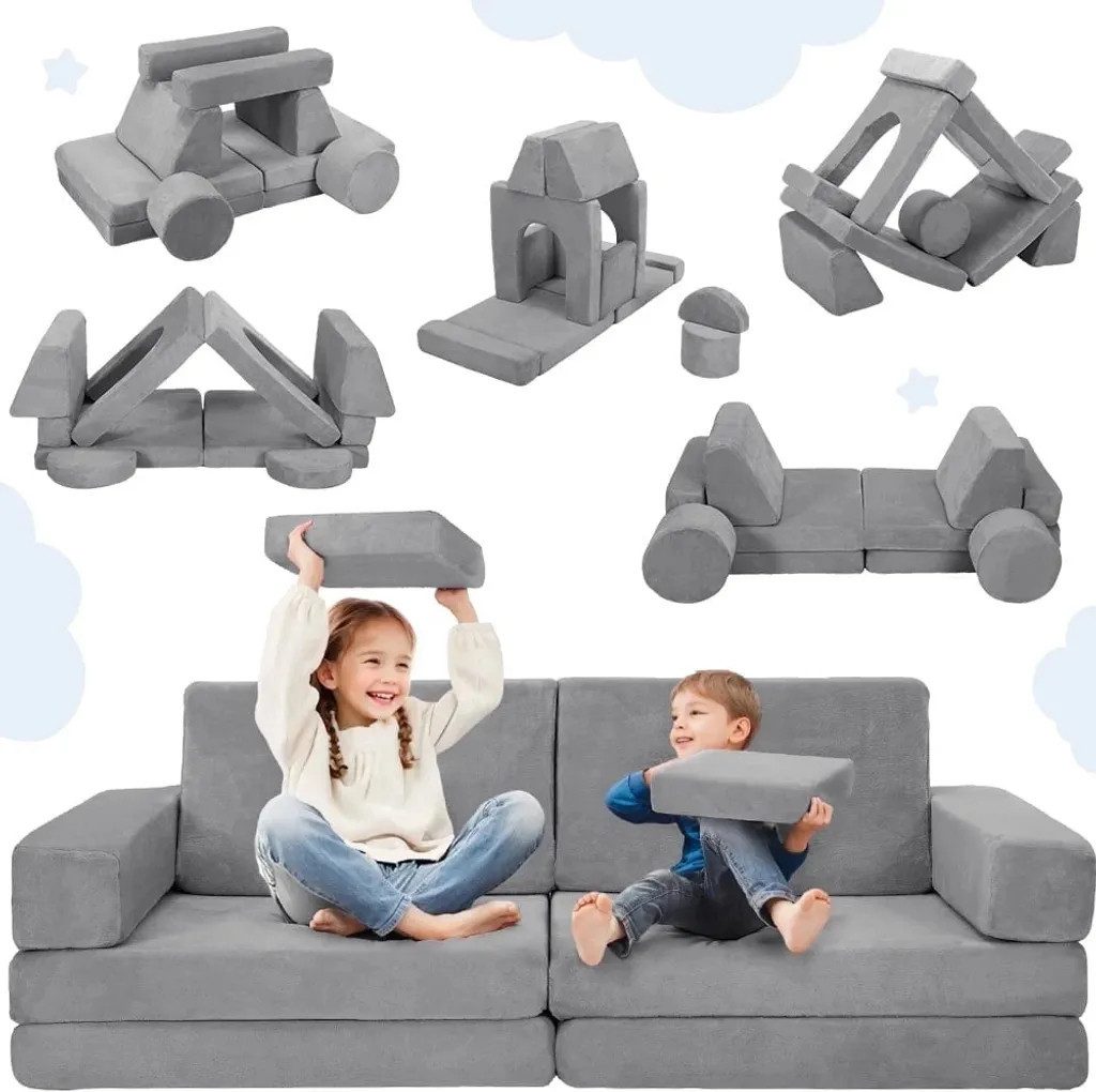 CAVEEN Kindersofa, 14tlg. Multifunktional Spieltisch Puzzle günstig online kaufen