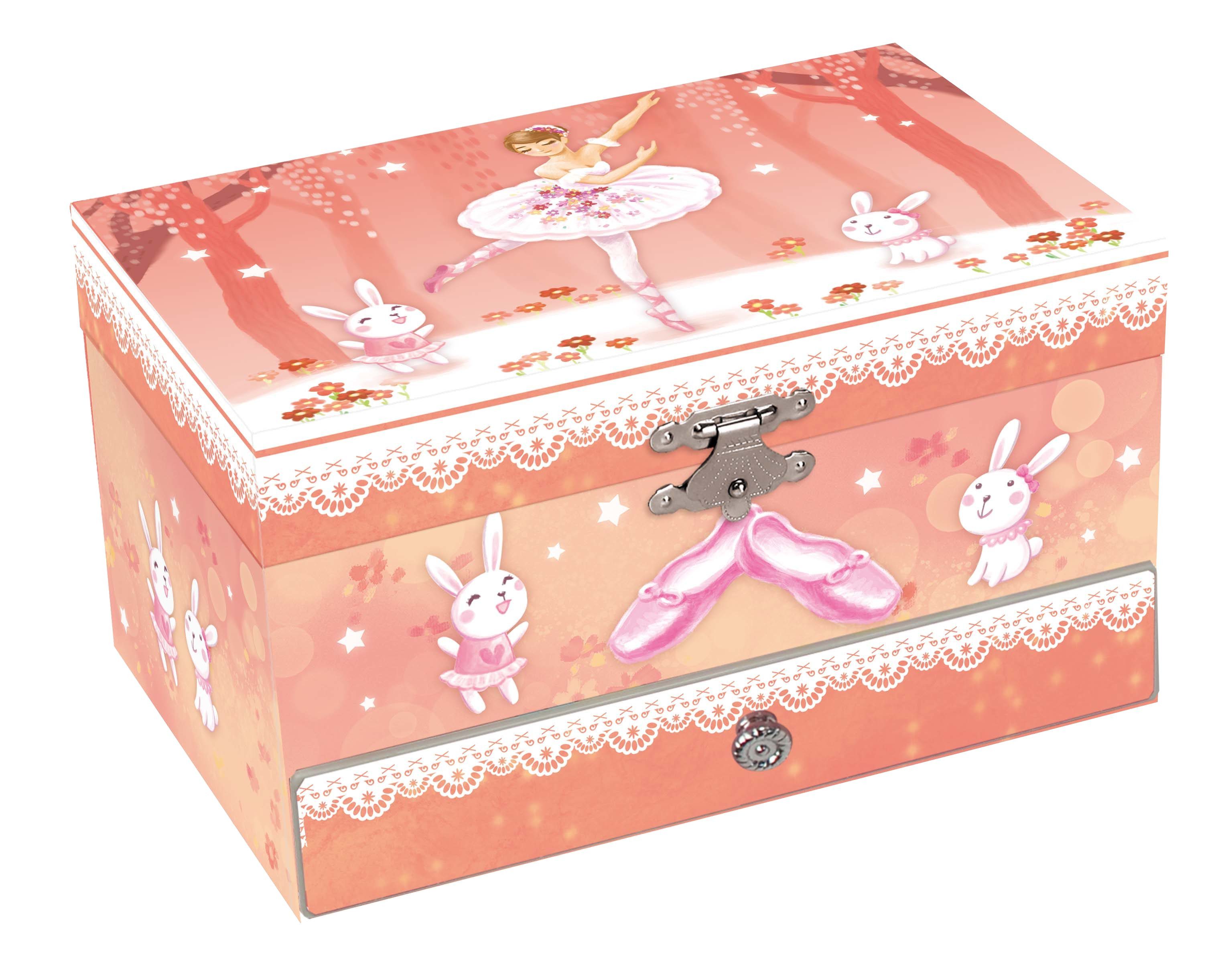 Spieluhr Spieluhr - Schmuckdose mit Ballerina und Hasen