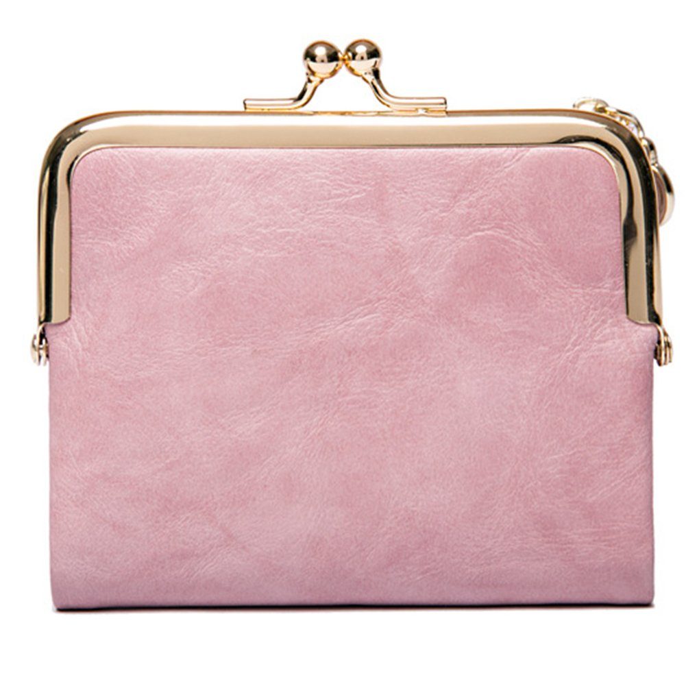 Blusmart Kurze Mini Brieftasche,Kurzer Geldbörse, pink Geldbörse Damen Geldbeutel,Portemonnaie, Handytasche