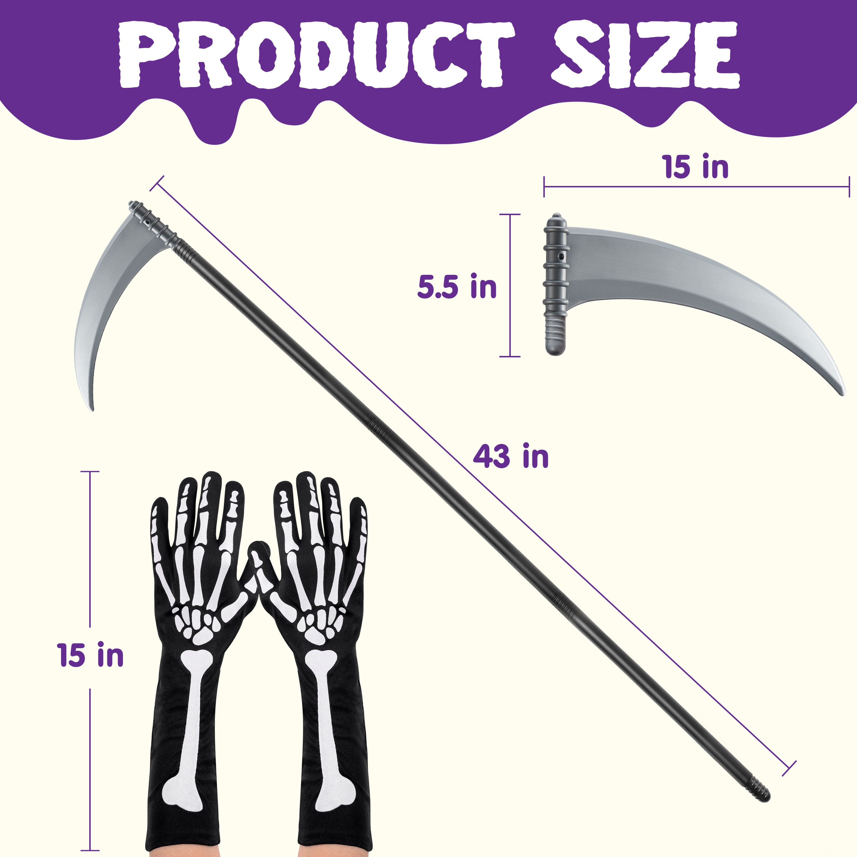 JOYIN Monster-Kostüm JOYIN Halloween Sensenmann Set mit Sense & Skeletthandschuhen, 109cm