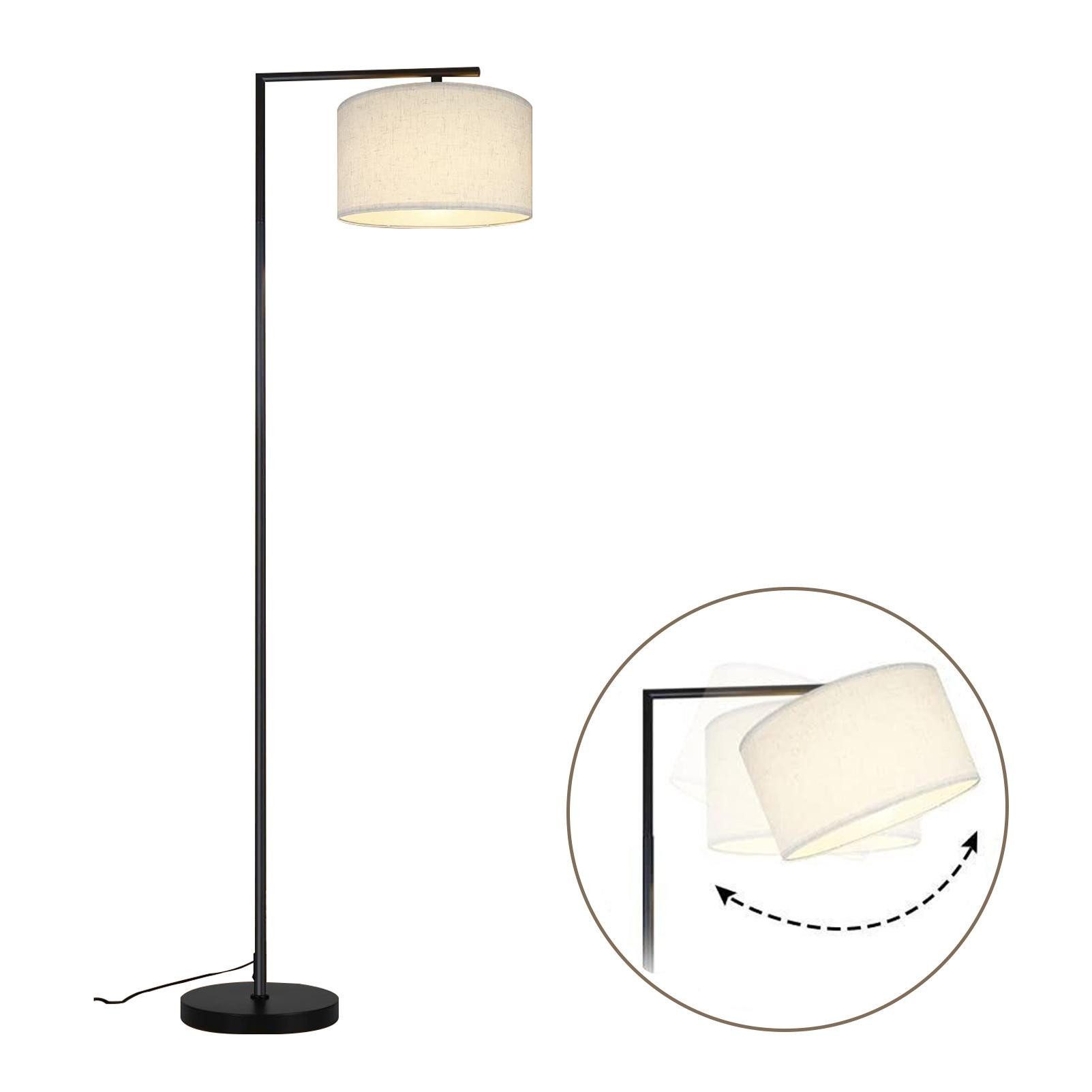 Nettlife Stehlampe Wohnzimmer Vintage Weiß/Schwarz Stoffschirm E27 Bogenlam günstig online kaufen