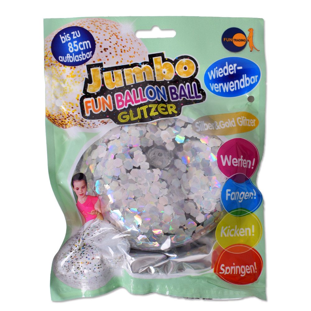 TE-Trend Spielball 4 Stück Glitter Luftballon 85cm wiederverwendbare Ballons (4-St., aufblasbar), mit Glitzerschnipsel