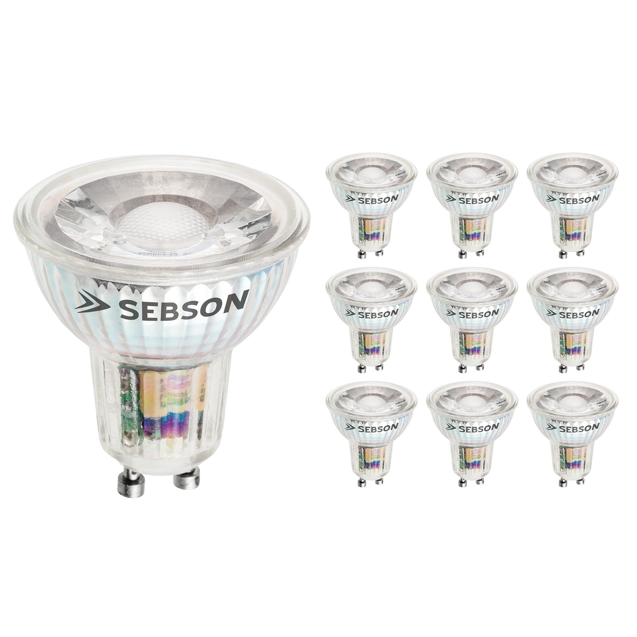 SEBSON LED-Leuchtmittel GU10 LED Lampe 5W warmweiß 380lm 3000K 230V Leuchtmittel - 10er Pack, 10 St.