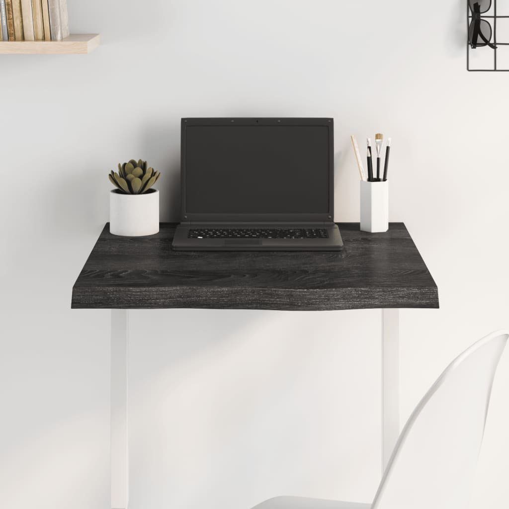 furnicato Tischplatte Dunkelgrau 60x60x(2-4)cm Massivholz Eiche Behandelt