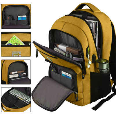 REDOM Laptoprucksack Laptop Rucksack Рюкзаки Schulrucksack Wasserbeständig Laptoptasche (Laptop Notebook Tasche Schule Uni Rucksack, Sportrucksack, mit USB-Anschluss, Anti-Diebstahl, Backpack mit Laptopfach), Herren Damen Jungen Teenager Freizeit Arbeit Business Reisen