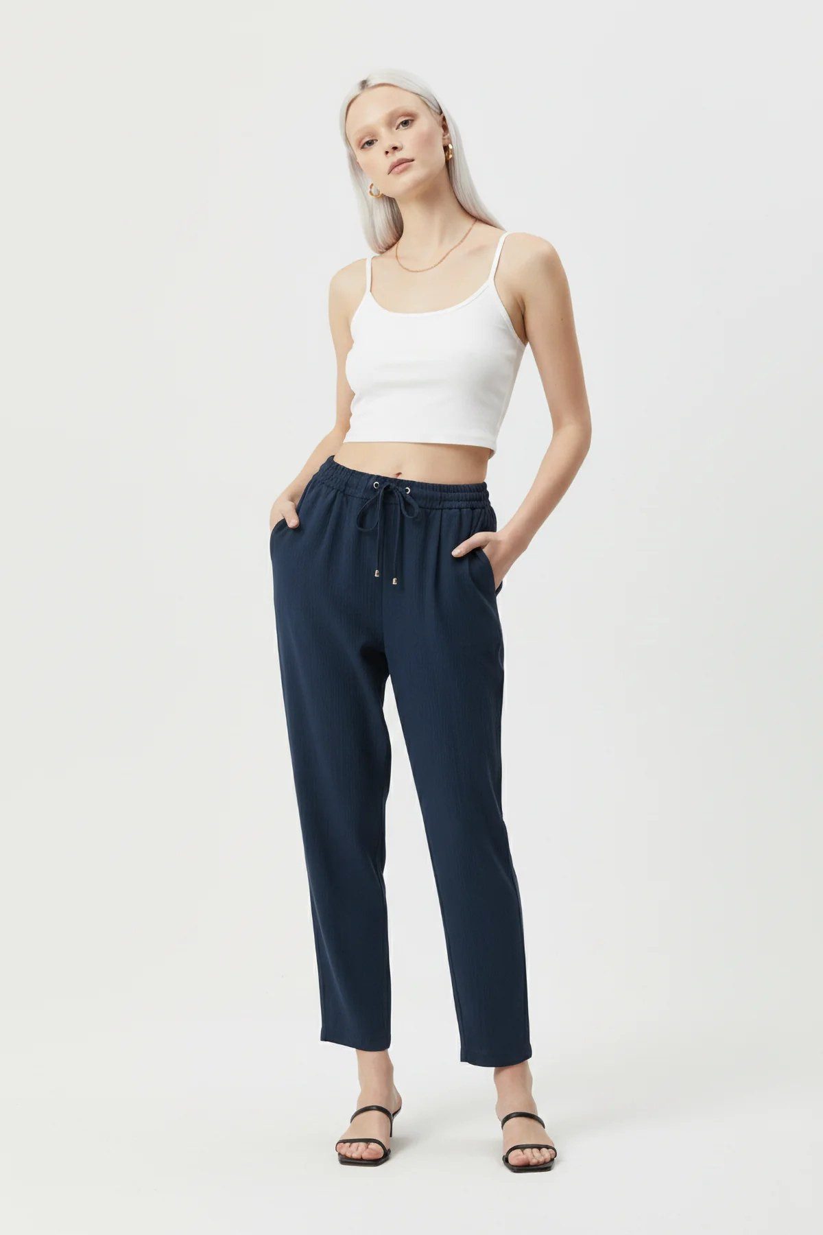 No Matter What Bequeme Jeans Elastische Sommerhose Knöchellang