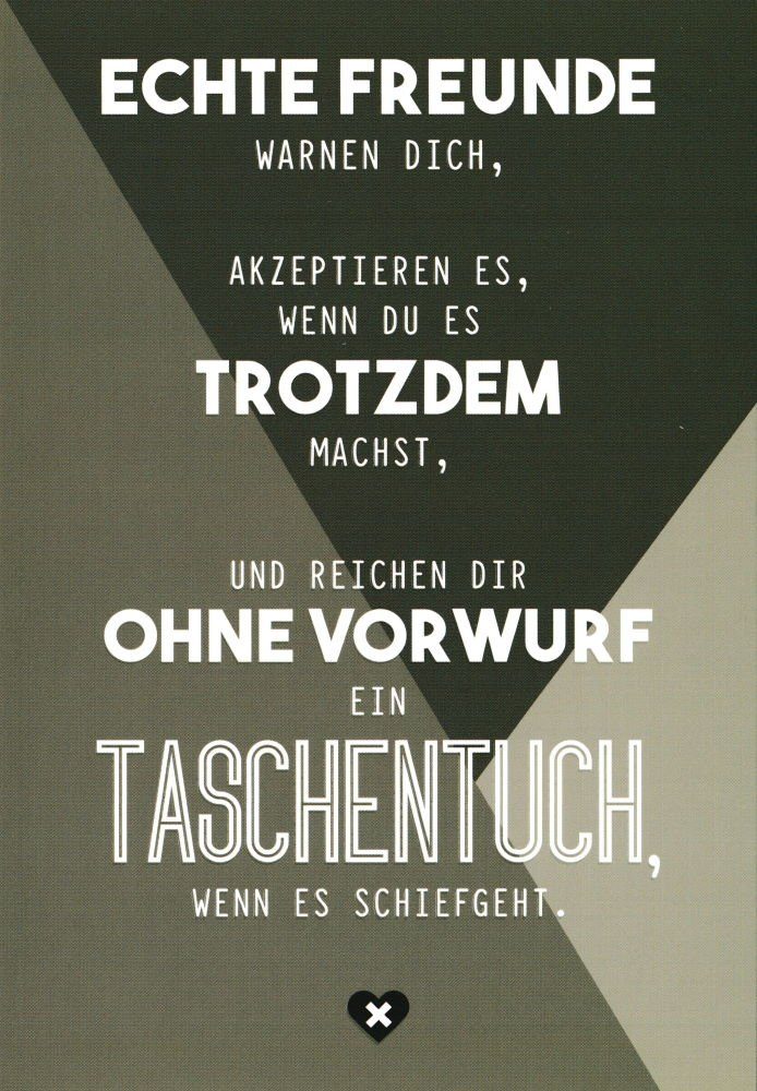 Postkarte Euroformat "Echte Freunde warnen Dich"