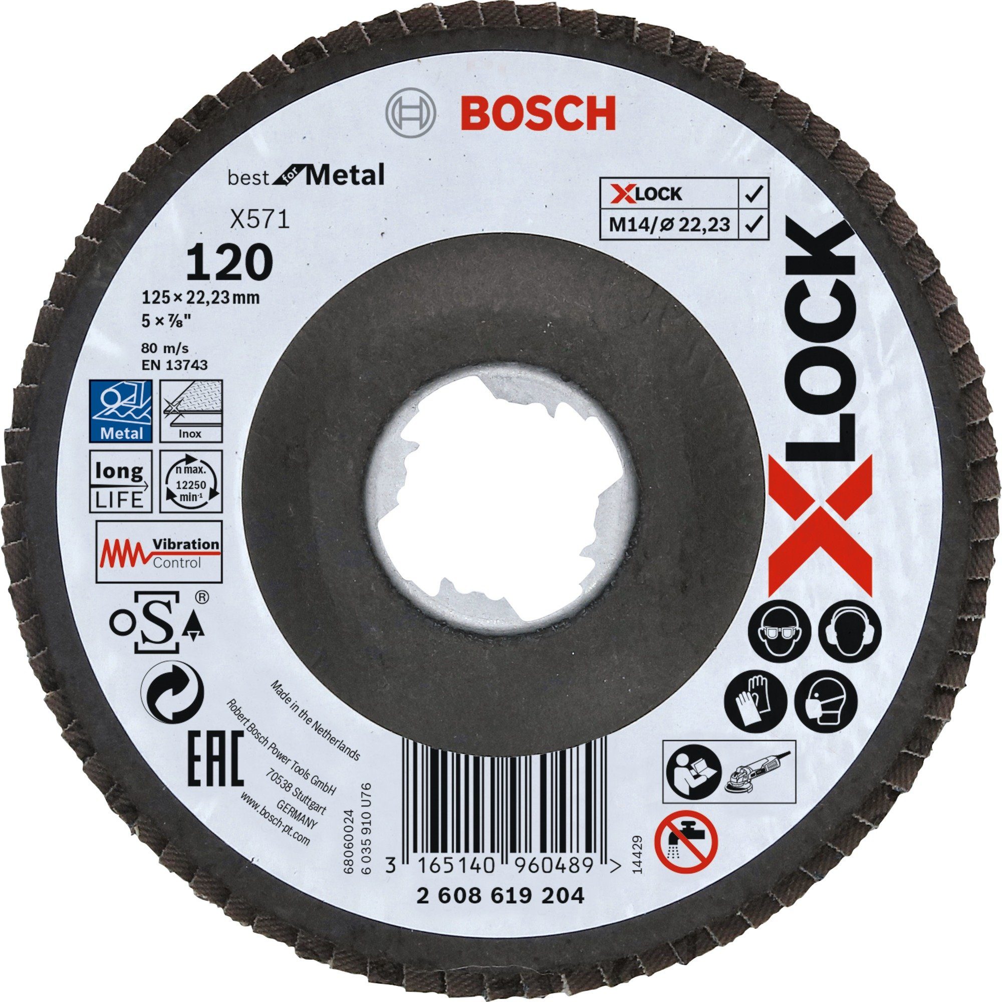 BOSCH Schleifscheibe Bosch Professional X-LOCK Fächerscheibe X571 Best