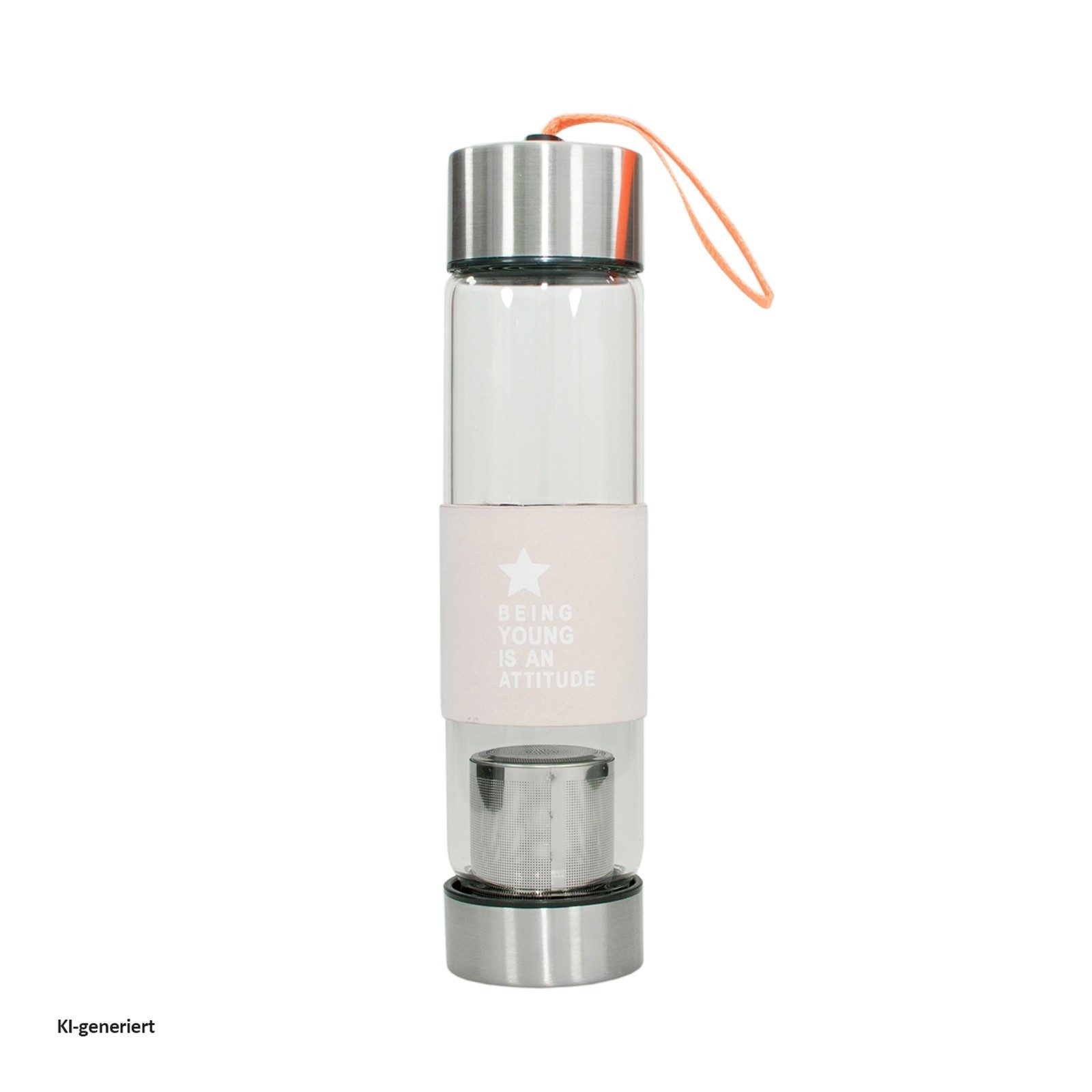 HTI-Line Trinkflasche Trinkflasche Being young, Glasflasche Teeflasche Wasserflasche ToGo