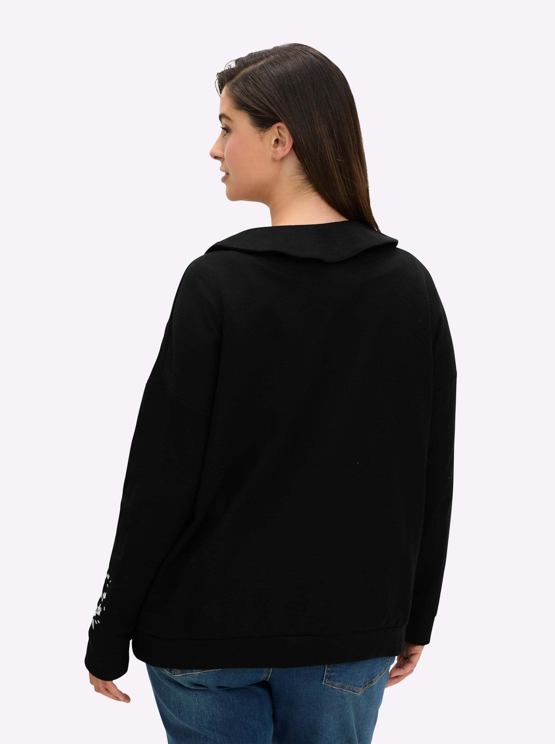 Sheego Shirtjacke Sweatjacke Langarm günstig online kaufen