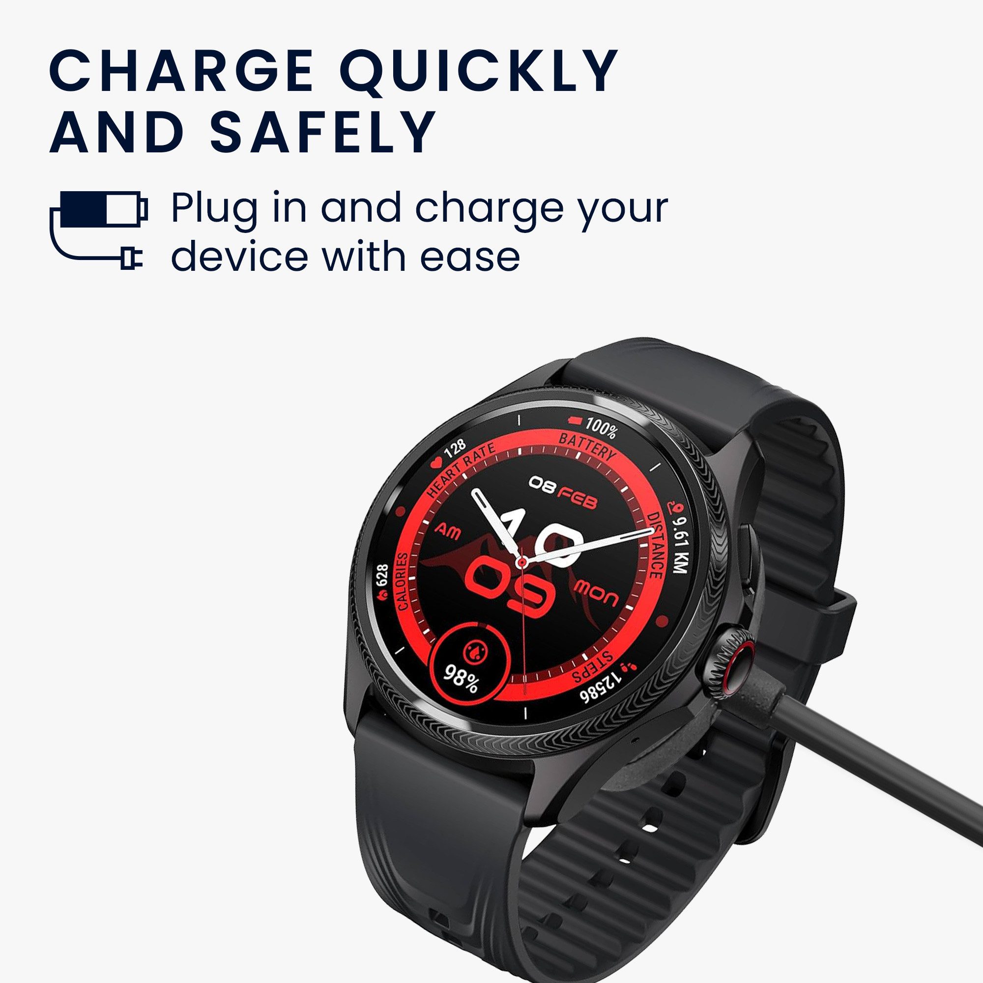 kwmobile Smartwatch Ladekabel für Ticwatch Pro 5 Enduro / Pro 3 / E3 / Atlas Smartwatch-Ladekabel, (9.50 cm), USB Ladekabel für Smartwatch Aufladekabel - Fitnesstracker Ersatzkabel