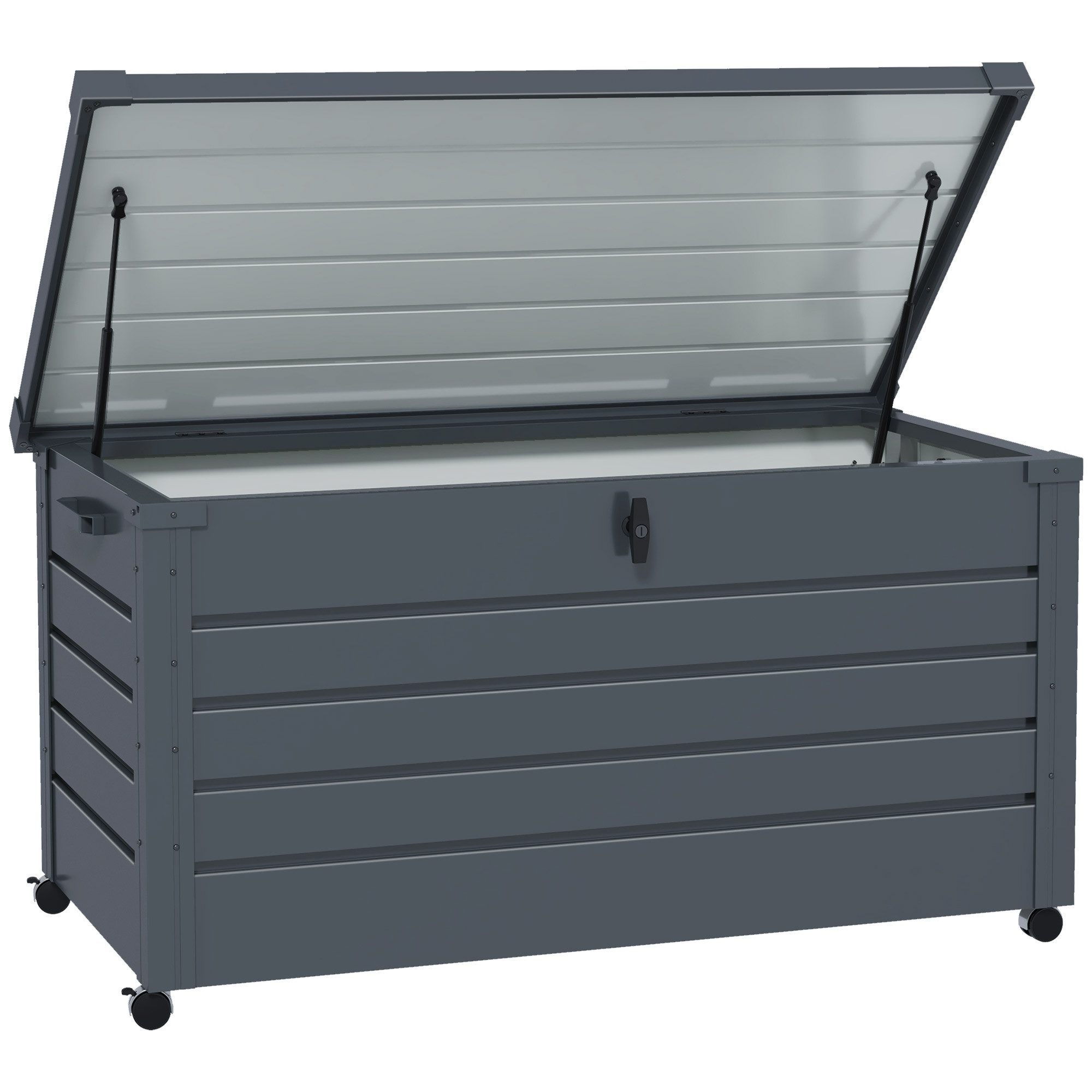 furnicato Garten-Geräteschrank Wasserdichte Auflagenbox 120L x 62B x 66H cm Dunkelgrau, BxT: 62x120 cm