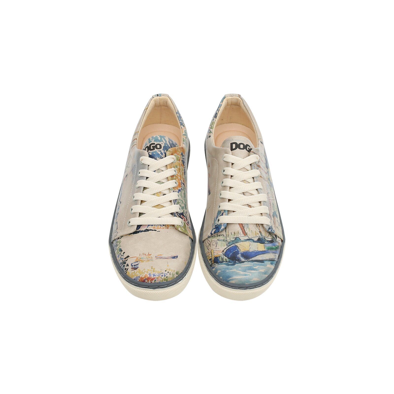 DOGO Classic Schnürsneaker Watercolor And Sailors Damen Sneaker Sneaker Handgefertigt