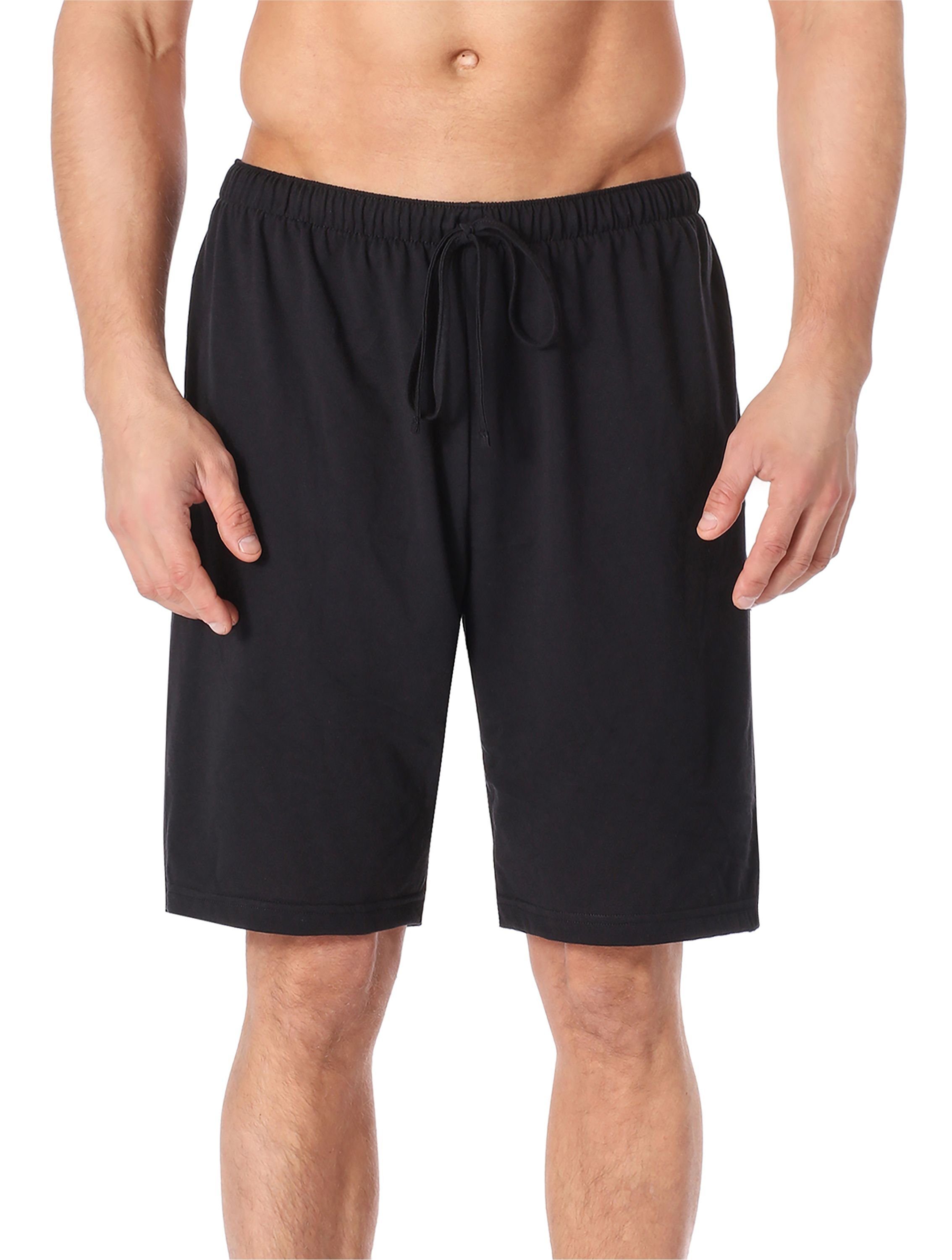 Schwarz Timone Bund TI30-116 Pyjamashorts Herren (1-tlg) Kurz elastischer Schlafanzughose