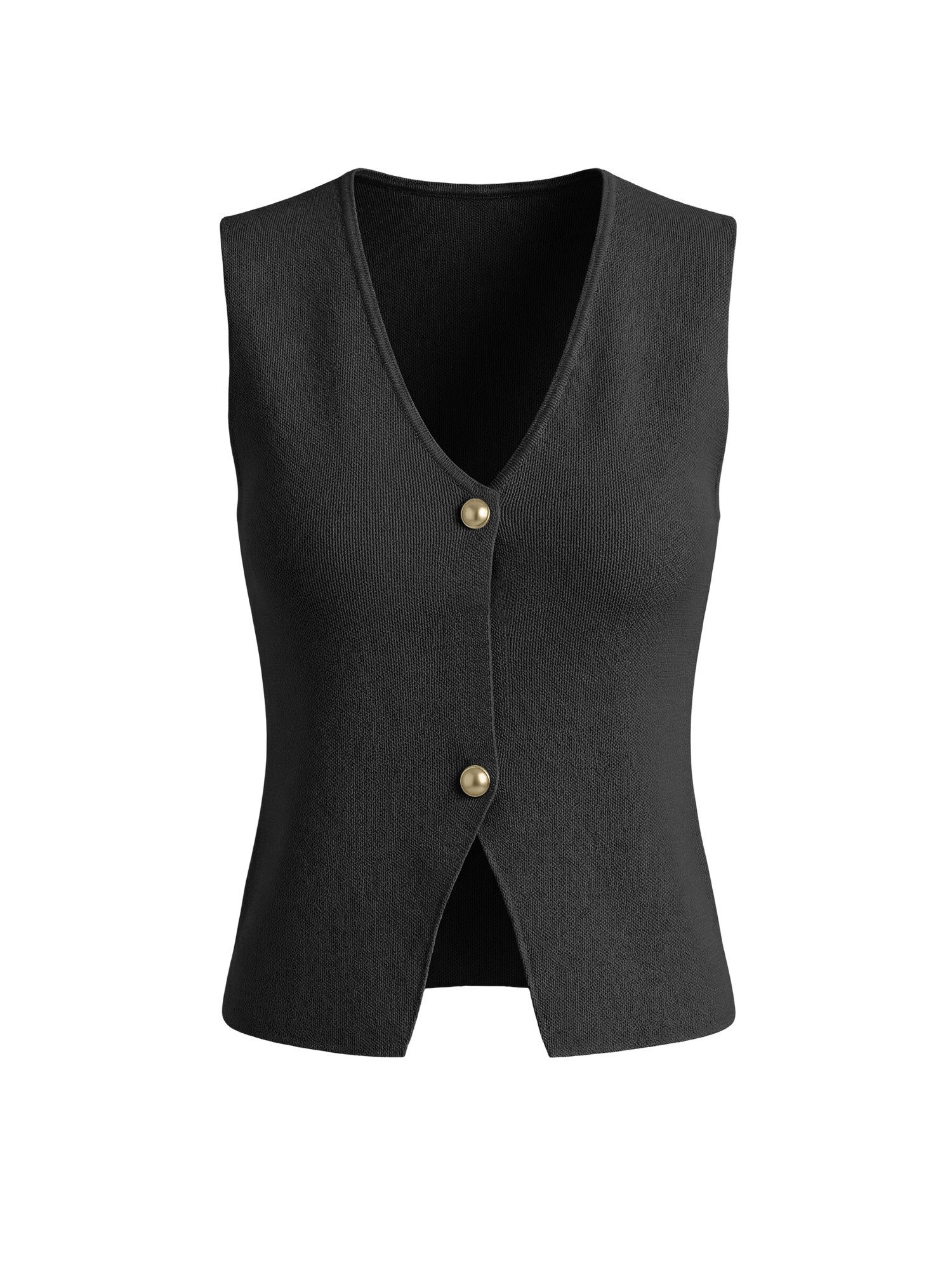 Imily Bela Anzugweste Damen Strickweste mit Knopfleiste (Packung, 1-tlg., 1per-Pack) Einfarbig