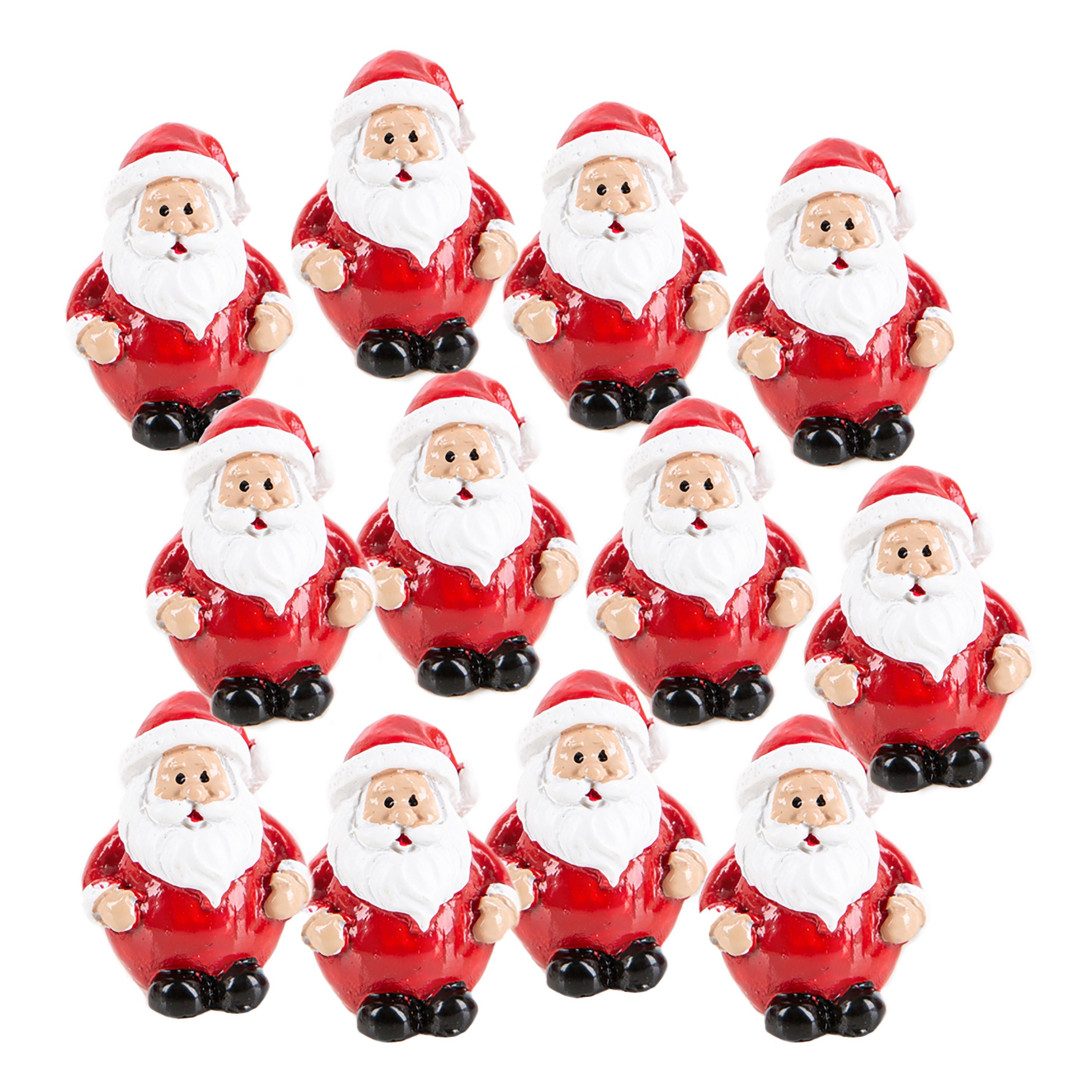 mini (Set, cm Santa 3 rot Weihnachtsmann Claus Nikolaus 12 Figuren kleine 12 Miniatur Weihnachtsgeschenk Weihnachtsfigur Logbuch-Verlag St),