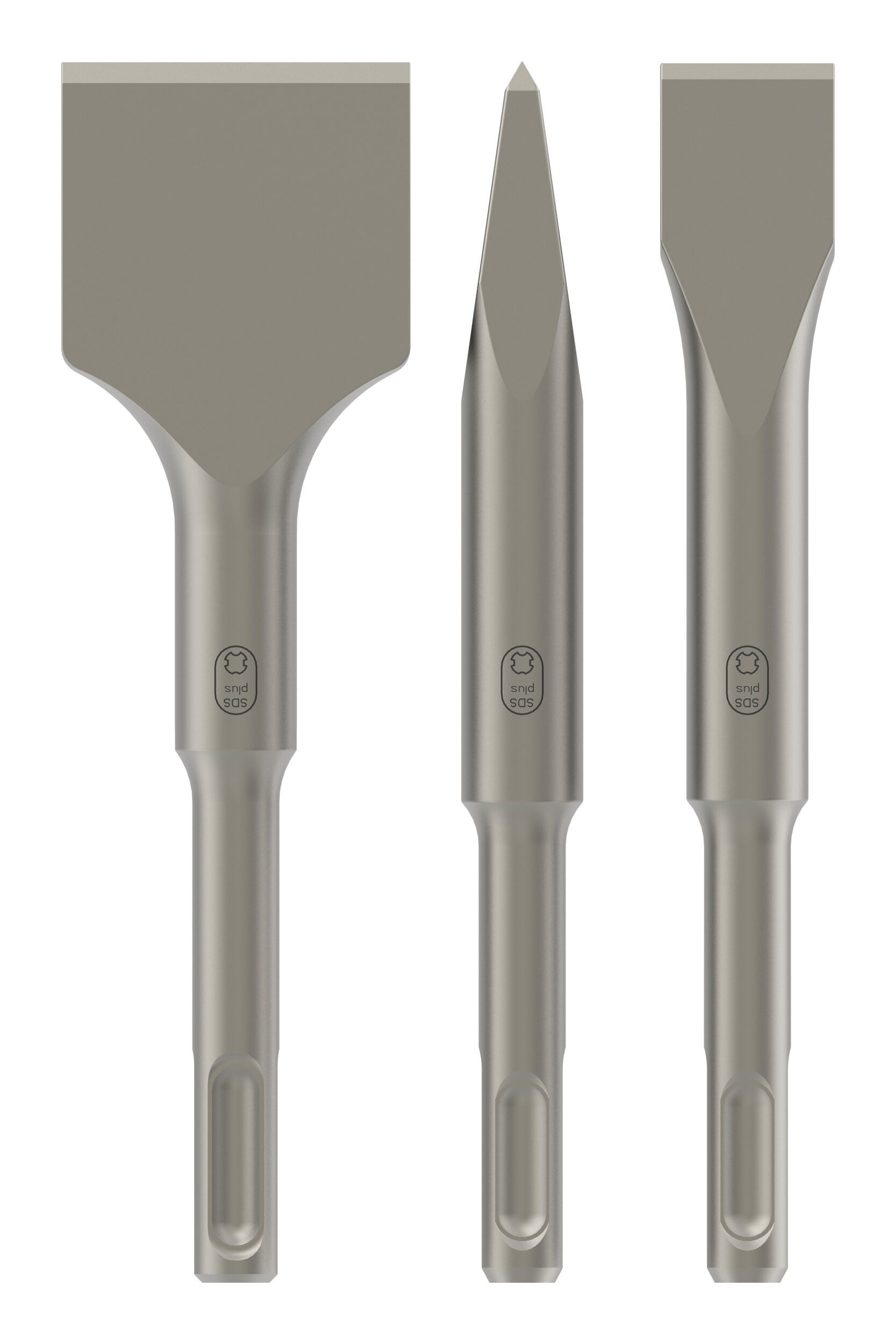 BOSCH Universalbohrer Pro SDS plus-4C, (3 Teile), Долото-Set, Spitzmeißel 140 mm, Flachmeißel, Spatmeißel, 3-teilig