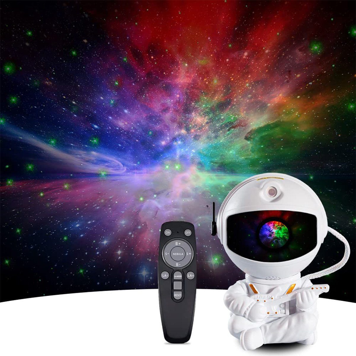 BeamerLampe DOPWii Projektionslampe Astronaut um verstellbarer,85*85*125mm 360° Sternenhimmel