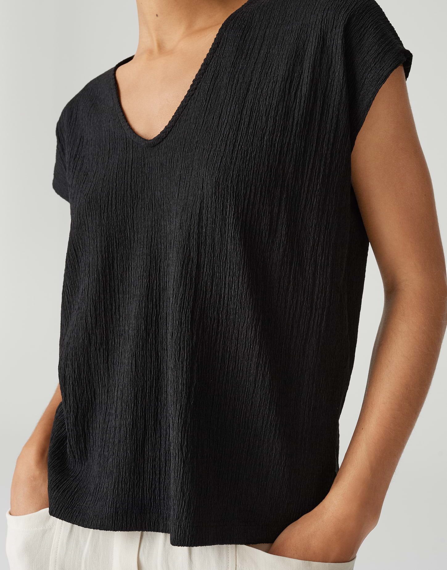 OPUS Kurzarmshirt SIRUKUS STRUCTURE Regular mit Crash Effekt