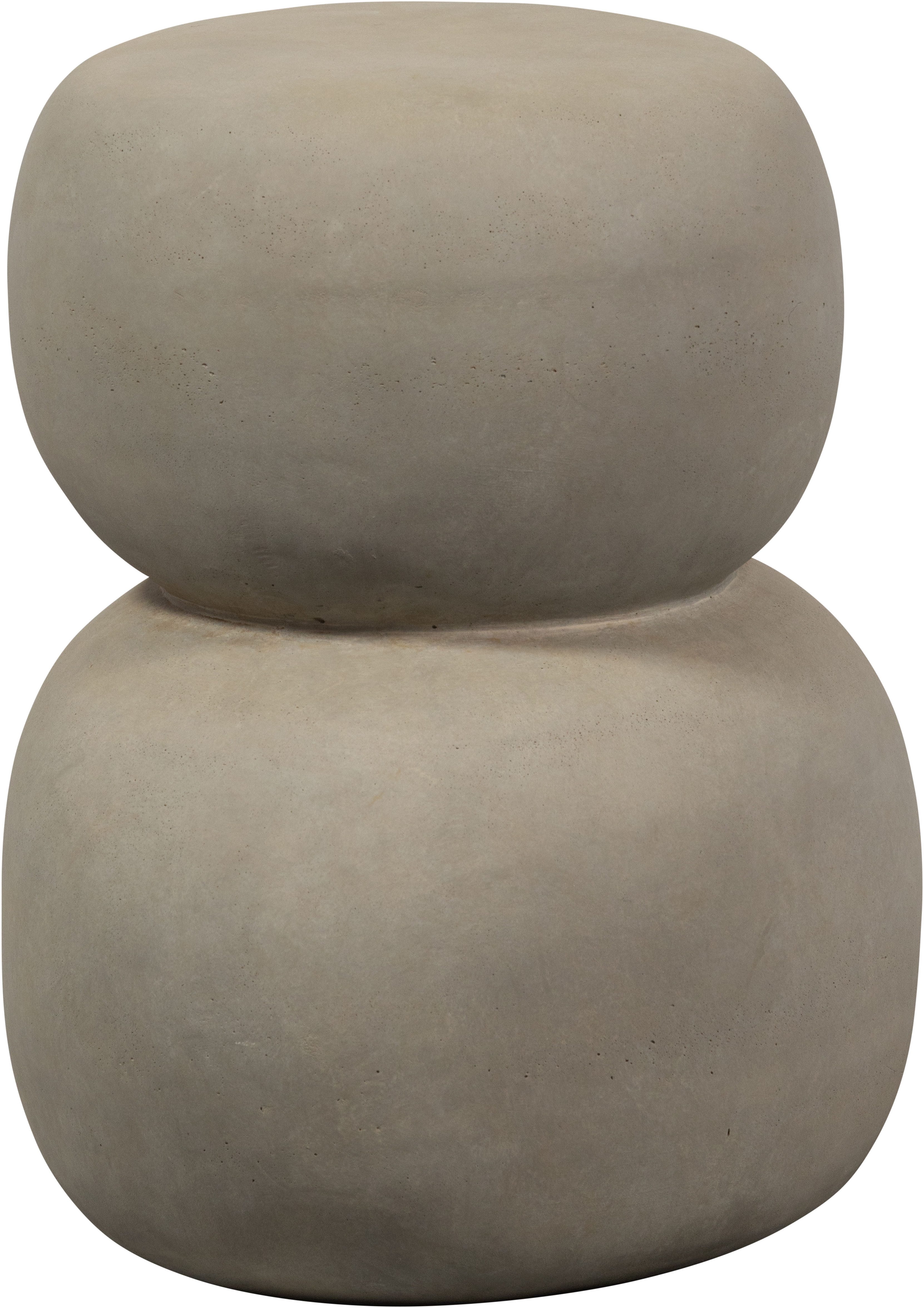 WOOOD Beistelltisch Oda aus Fiberclay in Betonoptik, organisch gestapelt 41x35x47 cm, Tragkraft 20 kg, Materialstärke 1 cm, Unterseite hohl
