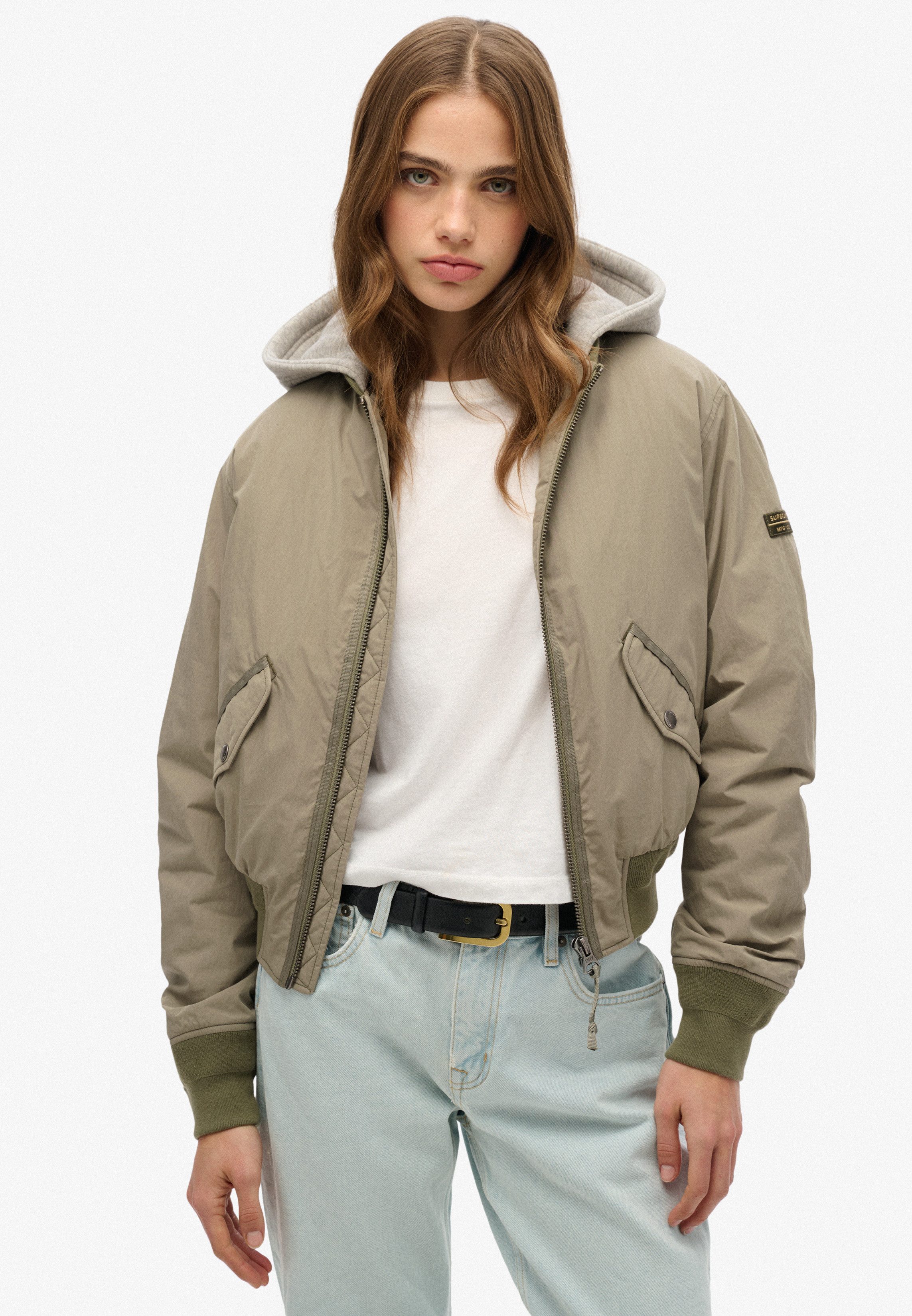 Superdry Bomberjacke HOODED MA1 BOMBER JACKET günstig online kaufen