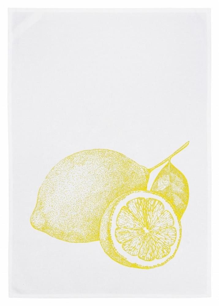 17;30 Hamburg Geschirrtuch ZITRONE, neon gelb, (1-tlg), 50x70cm, Siebdruck