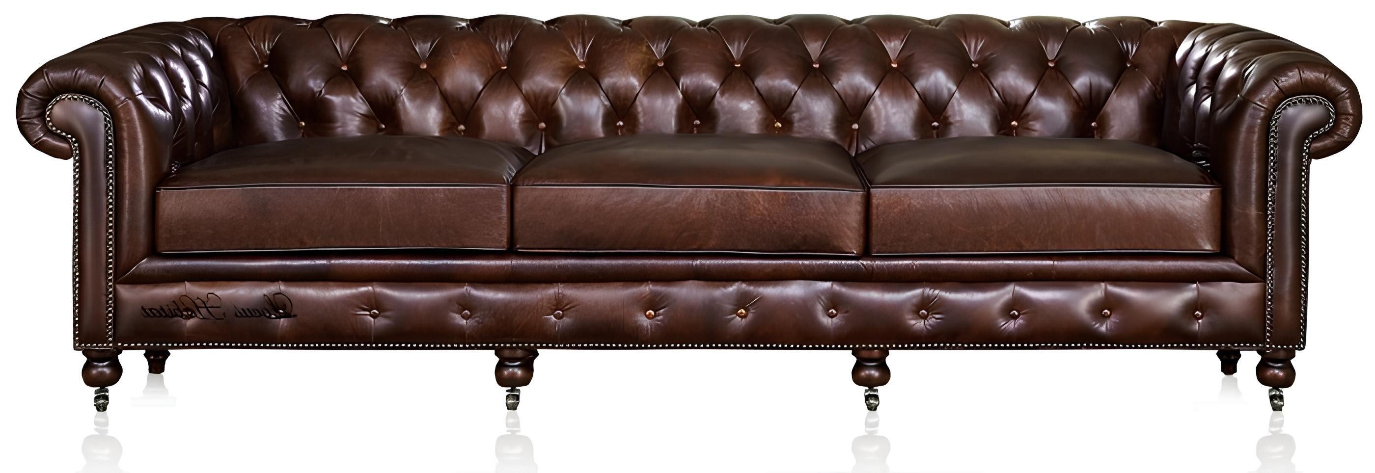 Xlmoebel Chesterfield-Sofa Chesterfield XXL Großes Sofa Ledercouch Sofas Couch 4-Sitzer 245cm, Hergestellt in Europa