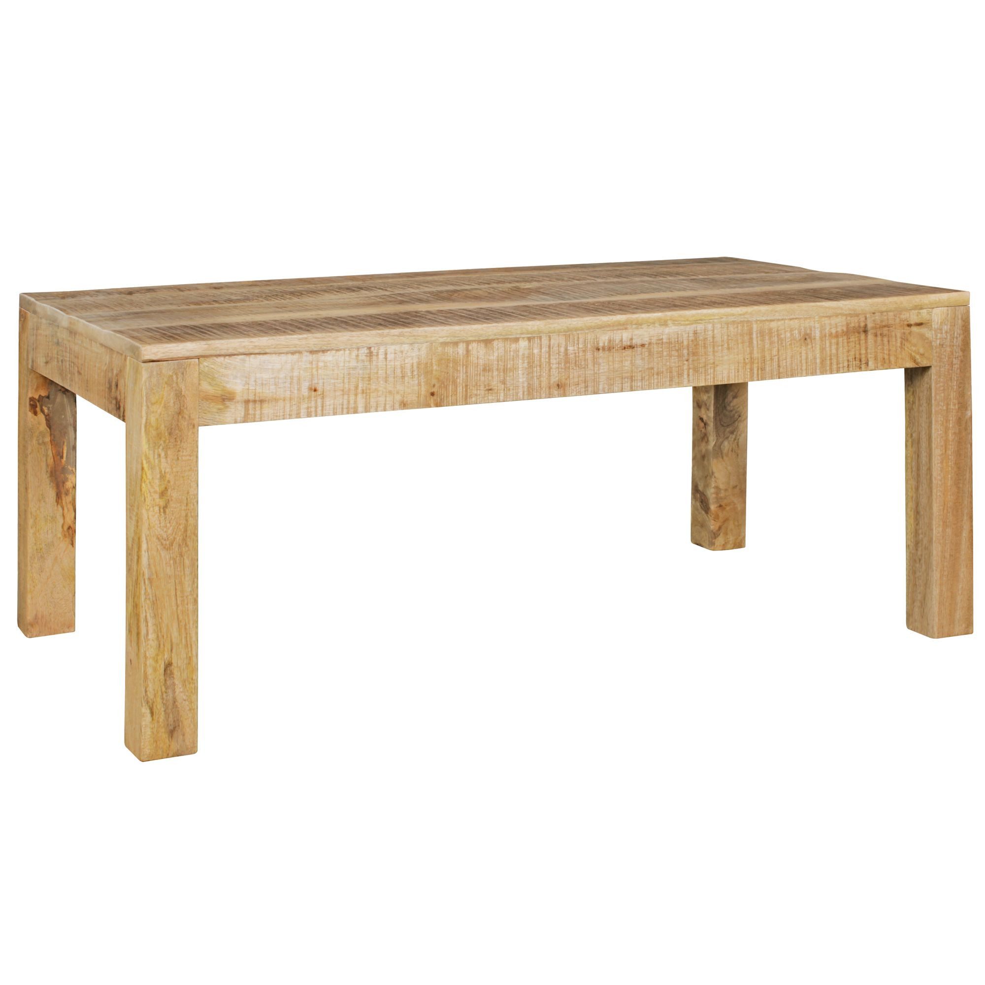 KADIMA DESIGN Couchtisch Couchtisch 110 x 60 x 47 cm Massiv-Holz Mango Natur (Massivholztisch Wohnzimmer), Landhaus-Stil Wohnzimmertisch Rustikal Kaffeetisch