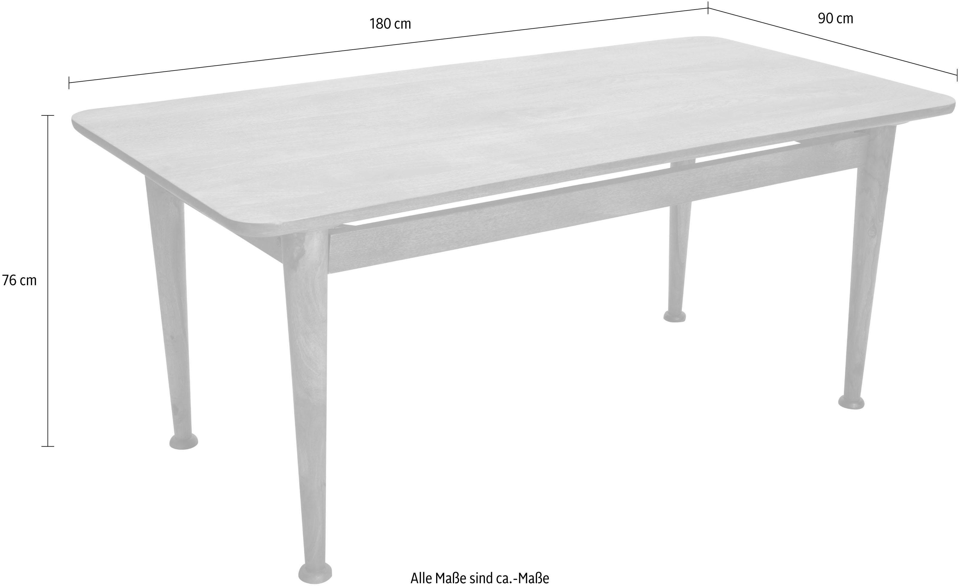 TABLE cm LARGE, Esstisch Breite 180 aus Mangoholz, TOM T-WESTCOAST HOME TAILOR