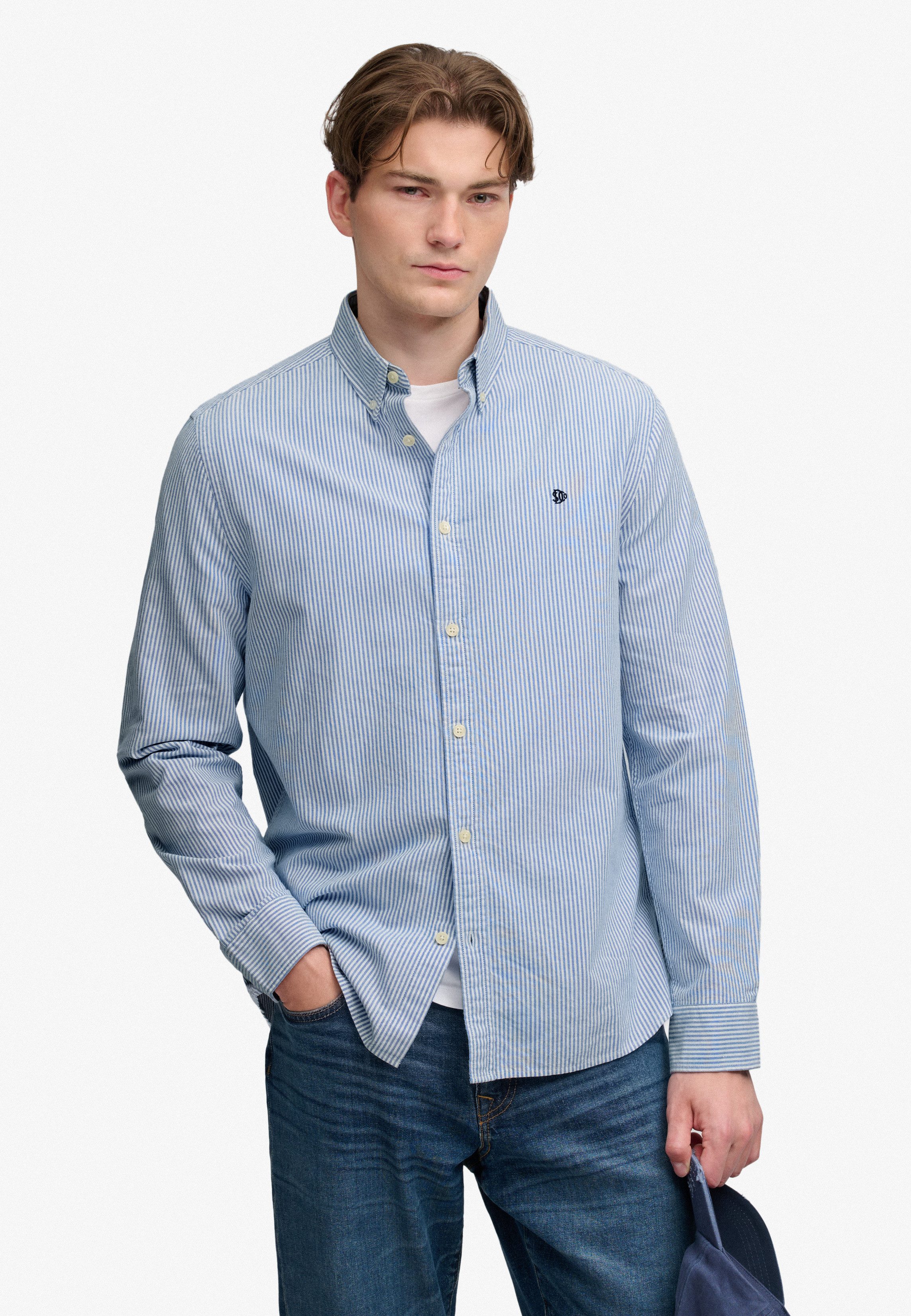 Superdry Langarmhemd PREPPY OXFORD L/S SHIRT Baumwolle, regular fit