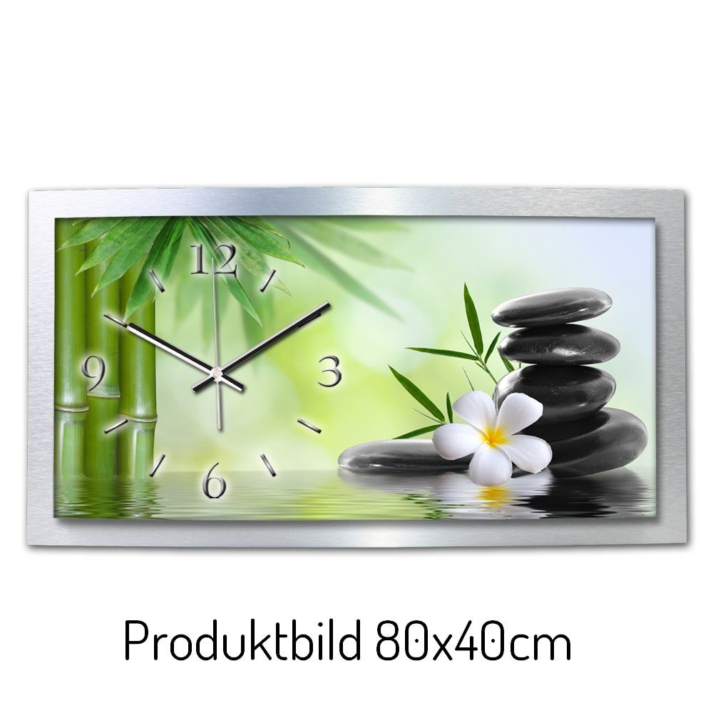 Kreative Feder Funkwanduhr 3D Designer-Wanduhr „Zen Stones“ aus gebürstetem günstig online kaufen