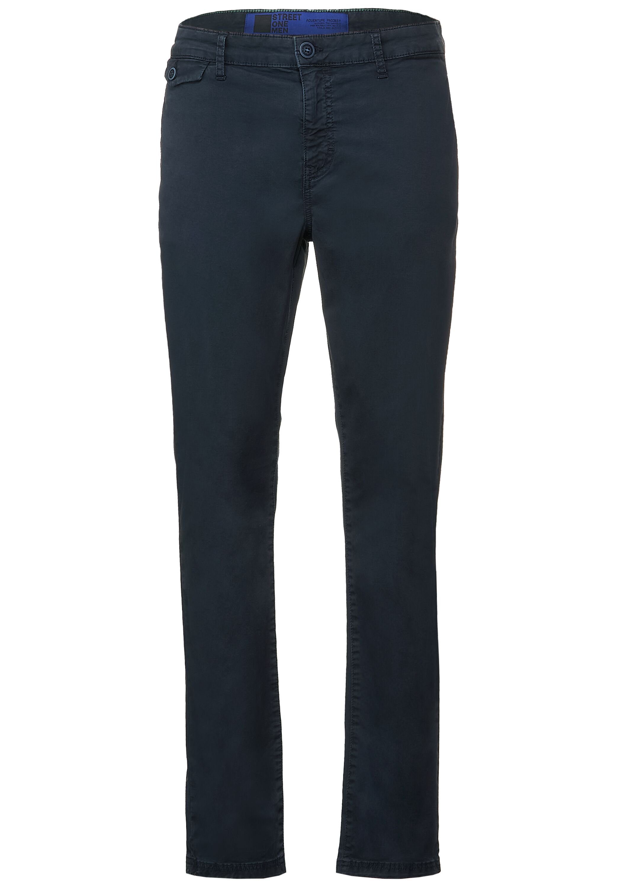 STREET ONE MEN Chinohose in blue Unifarbe midnight