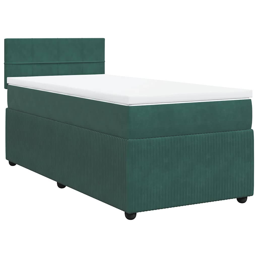 vidaXL Bett Boxspringbett mit Matratze Dunkelgrün günstig online kaufen