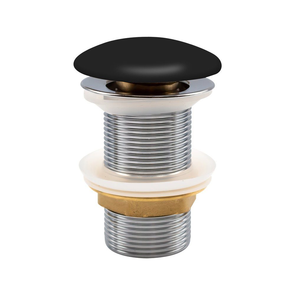 Aloni Ablaufgarnitur T-101B (nicht_zutreffend, 1-St., Nicht zutreffend) Aloni Ablaufventil Schwarz 1 1/4" Push-Up ohne Überlauf für