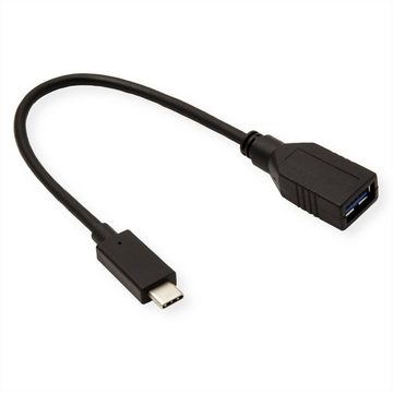 ROLINE USB 3.2 Gen 1 Kabeladapter, USB Typ C - A, ST/BU, OTG USB-Kabel, USB Typ C (USB-C) Männlich (Stecker), USB 3 Typ A Weiblich (Buchse) (15.0 cm)