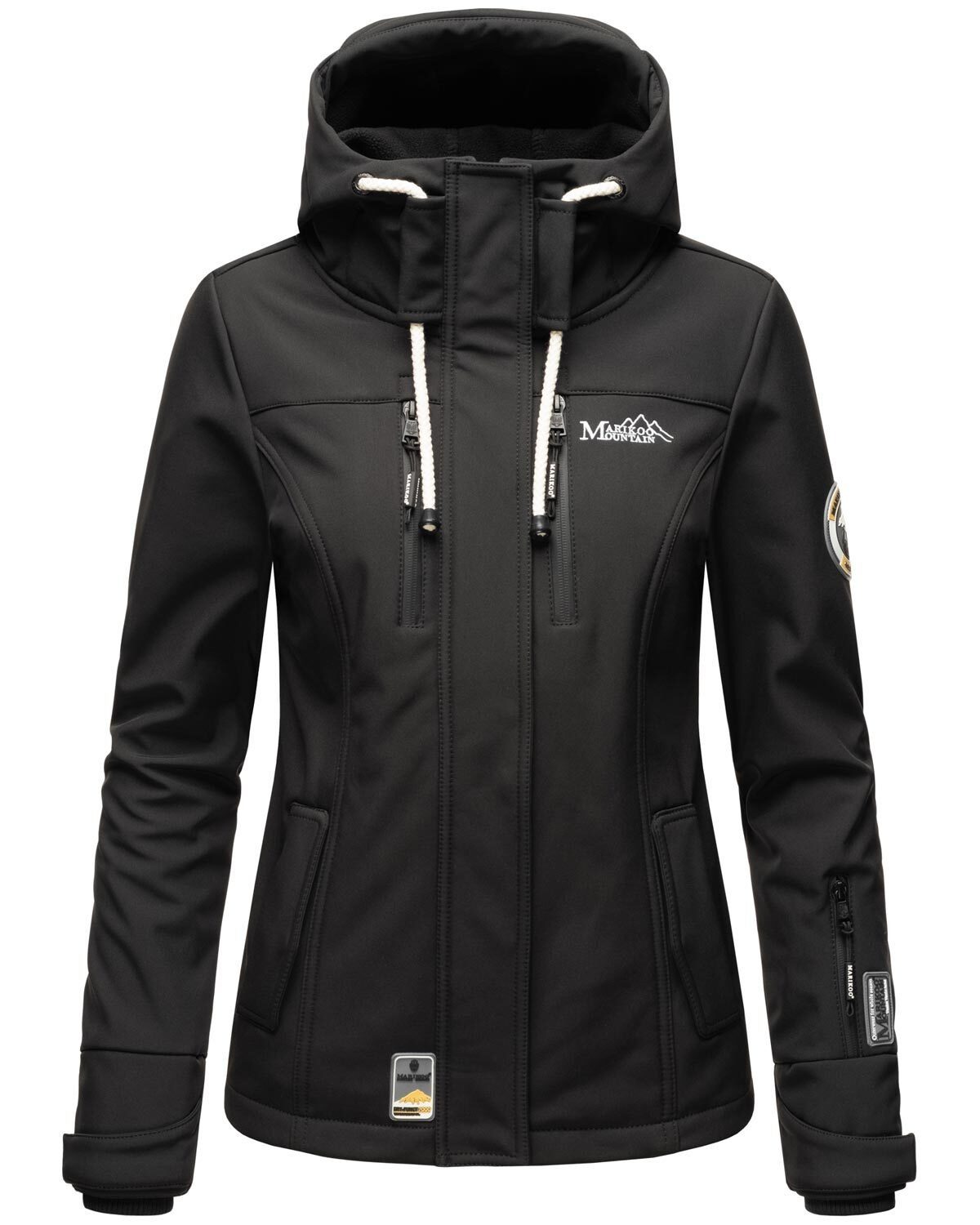 Funktionsjacke Schwarz sportliche Softshelljacke Zicke Kleine Marikoo