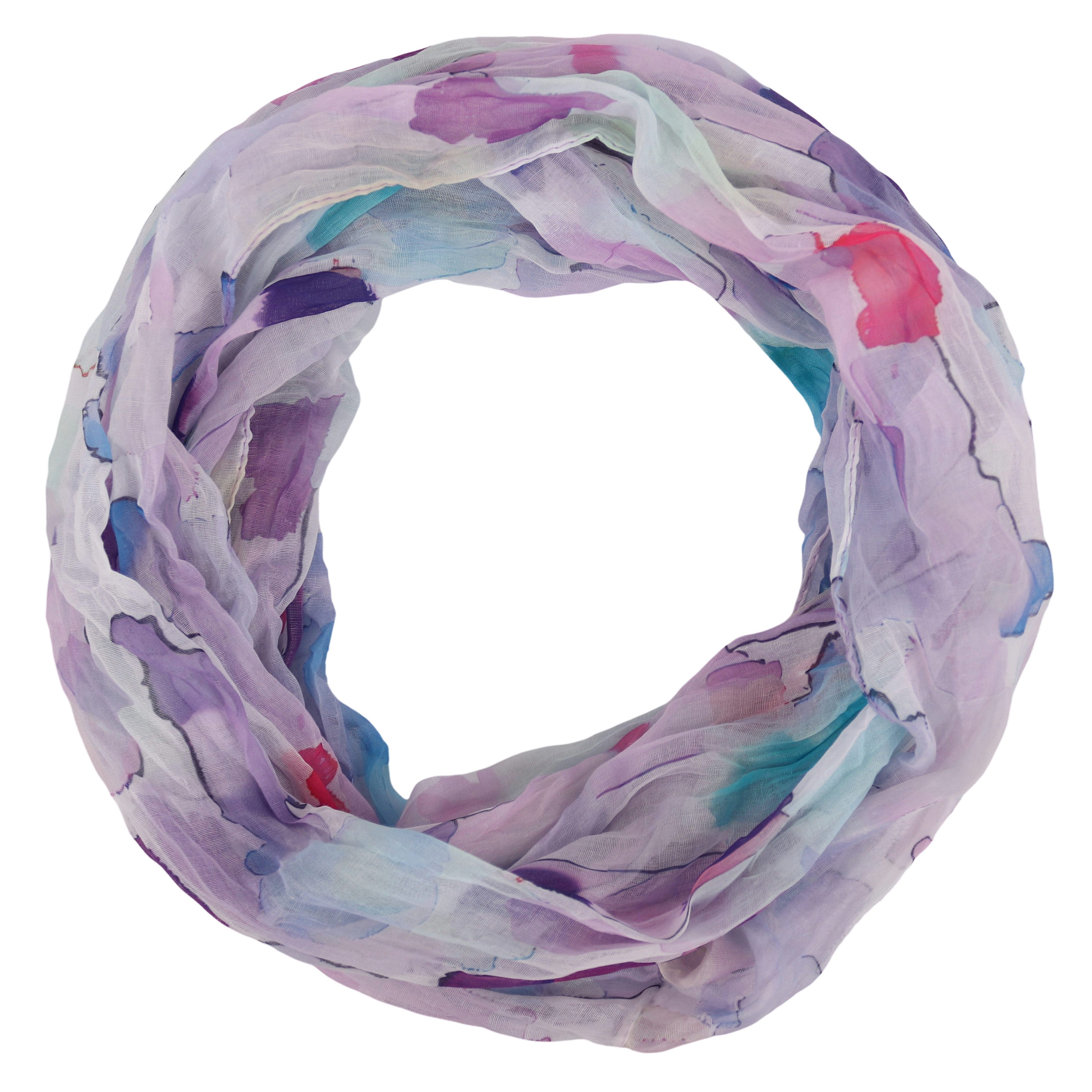 MIRROSI Loop Damen Schal mit Bunt-Muster Weich, Schlauchschal, (zweimal um den hals wickelbar, ca.45x75cm), Damen Halstuch ideal für Frühling, Sommer oder Herbst