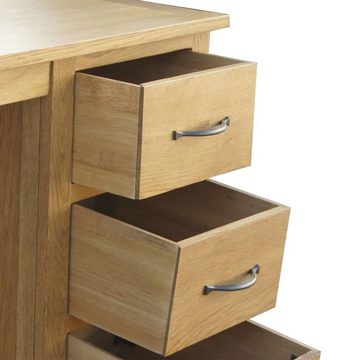 vidaXL Schreibtisch Schreibtisch mit 3 Schubladen 106x40x75 cm Massivholz Eiche