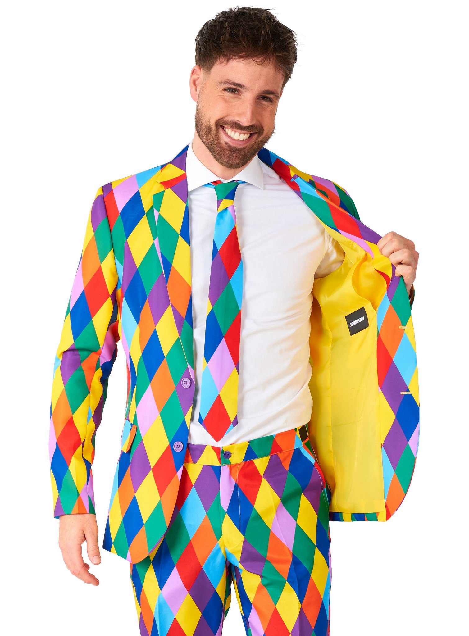 SuitMeister Partyanzug Clown Kostüm Anzug - Sakko für Karneval Halloween, Ein Anzug für Narren!