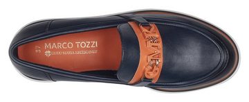 MARCO TOZZI by GMK Slipper Chunky Loafer, Mokassin mit kontrastfarbigen Logo-Schmuckelement