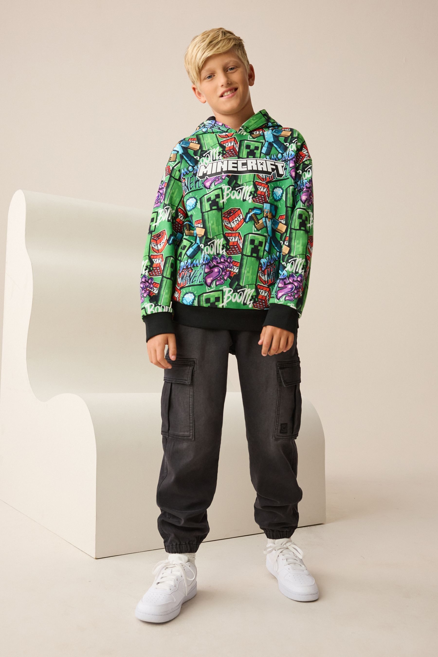 Next Kapuzensweatshirt Lizenziertes Kapuzensweatshirt Minecraft (1-tlg) – Bild 4 von 5