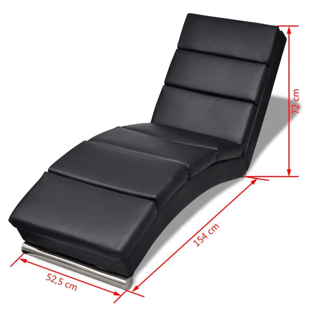 vidaXL Wohnzimmer Kunstleder Sitzbank Chaiselongue Liegesofa Schwarz Relaxliege