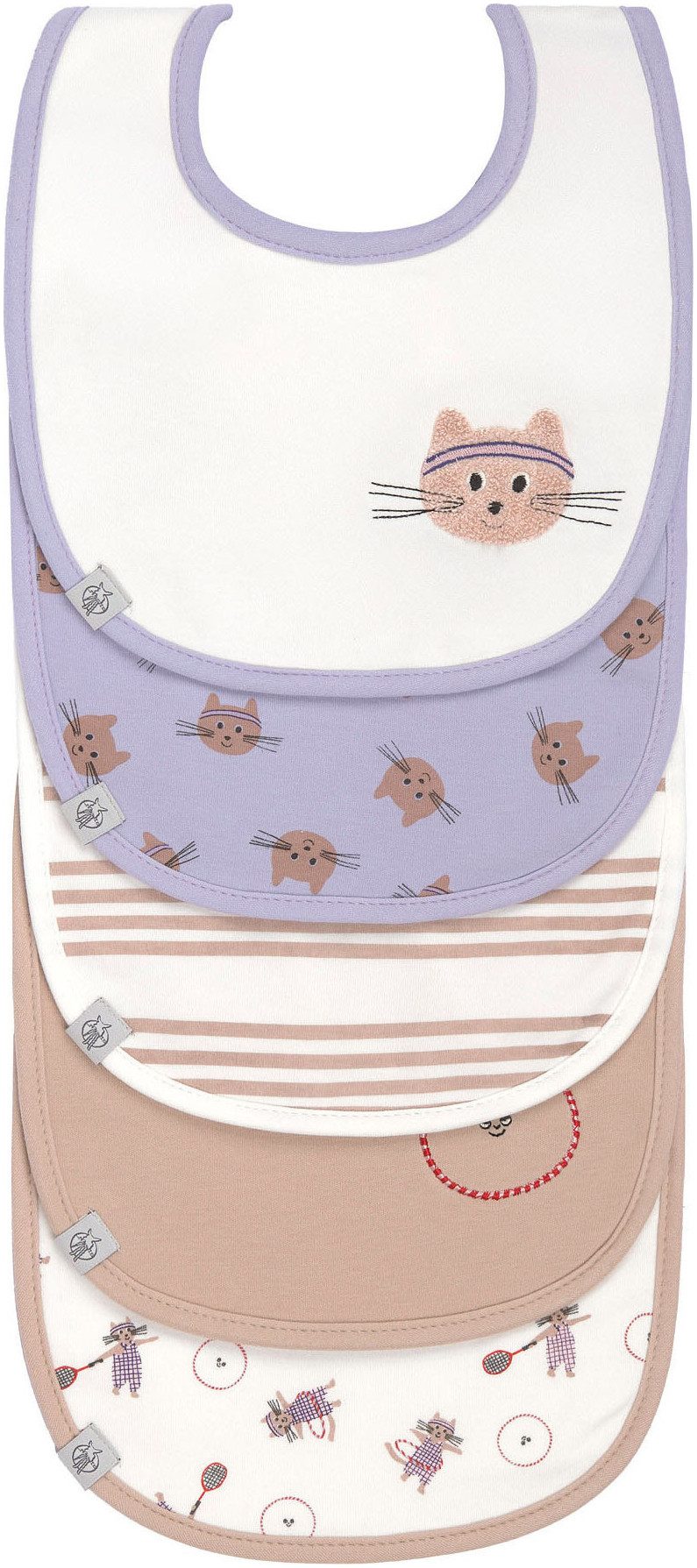 LÄSSIG Lätzchen Tiny Team Cat, (Set, 5-St)