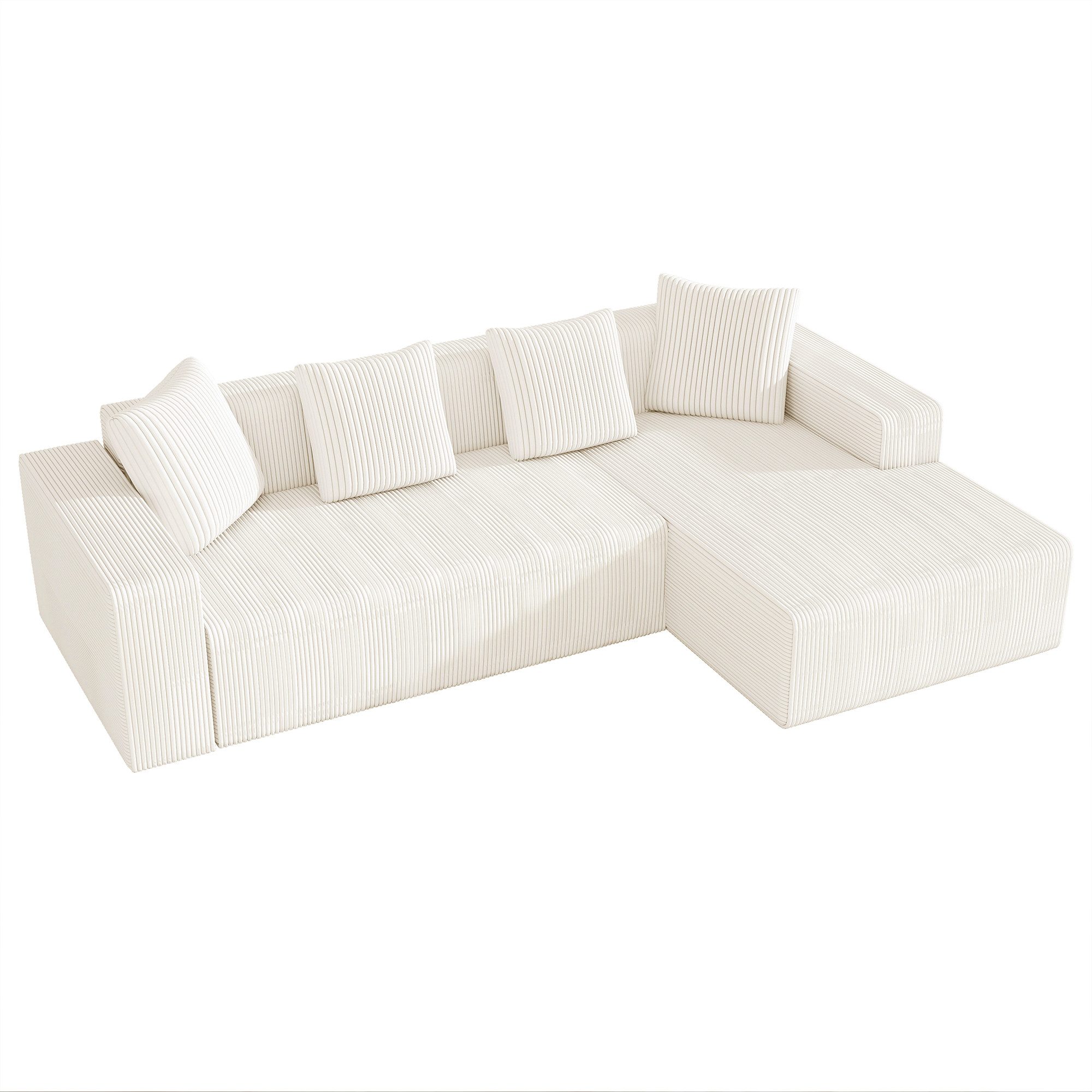 MODFU Sofa Cloud-Kombinationssofa mit L-Liegestühlen, Modulares Cloud-Kombinationssofa mit L-Liegestühlen, Memory-Schaum, Tiefes Sitzdesign für Wohnzimmer & Schlafzimmer, Frei kombinierbar, Ideal für Paare & Familien, mit Relaxfunktion