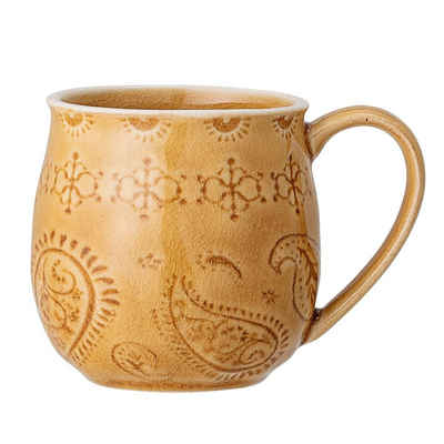 Bloomingville Tasse Rani, Keramik, Tasse, 400 ml, aus Keramik, große Kaffeetasse, Teetasse, Kaffeepott, dänisches Design, Braun