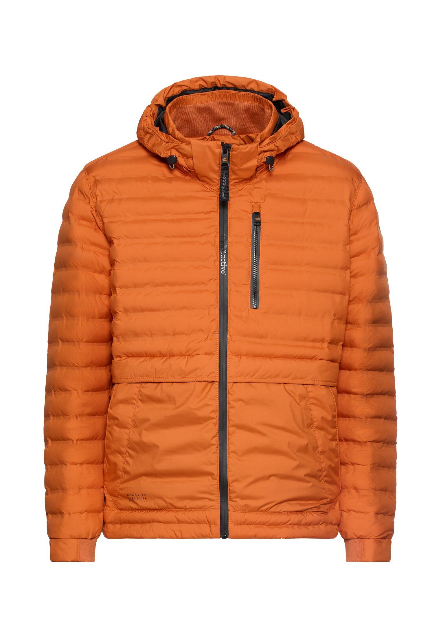 camel active Funktionsjacke mit abnehmbarer Kapuze Langarm Markenlabel