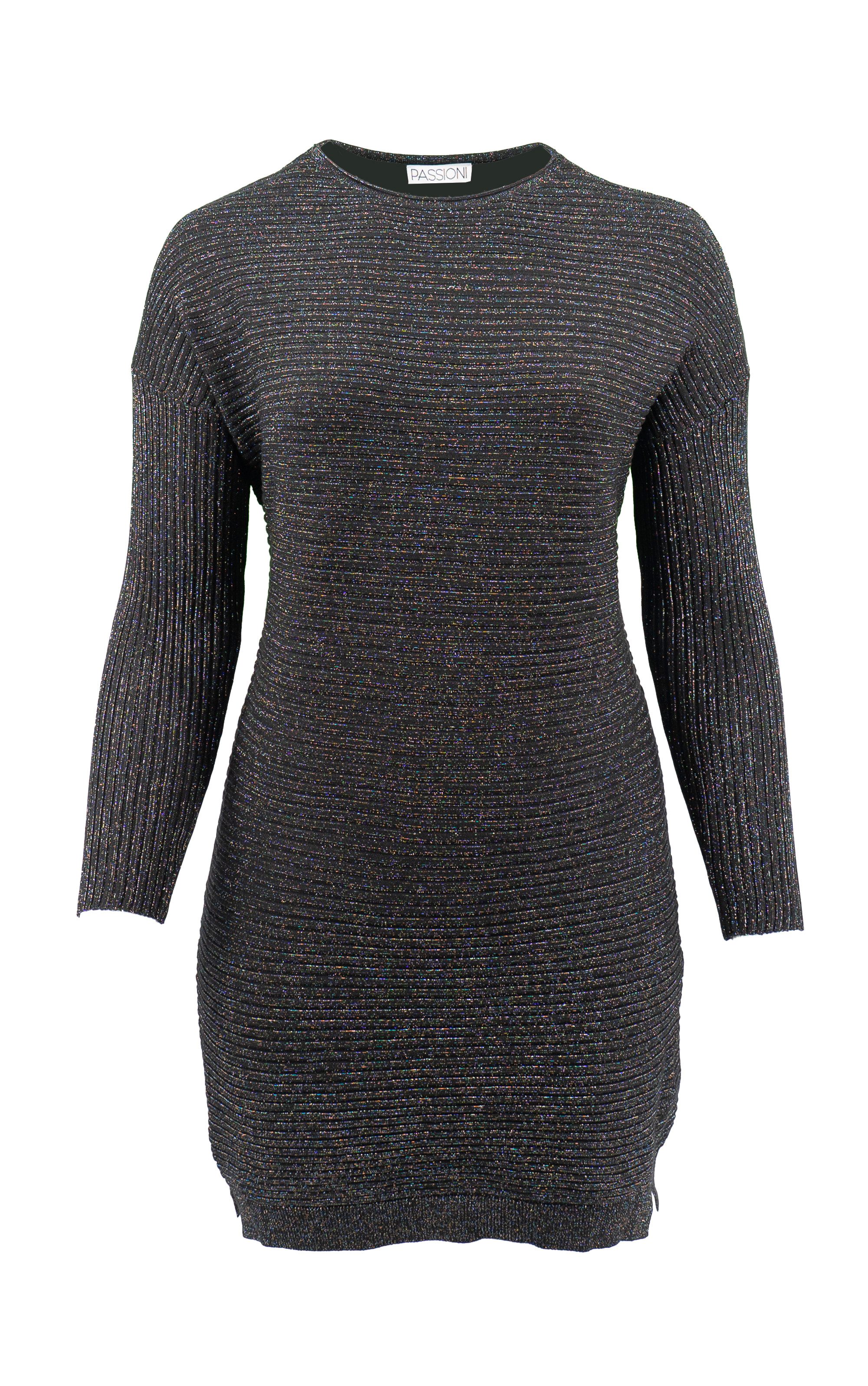 Strickkleid in blau oder Schwarz mit Glitzerdetails